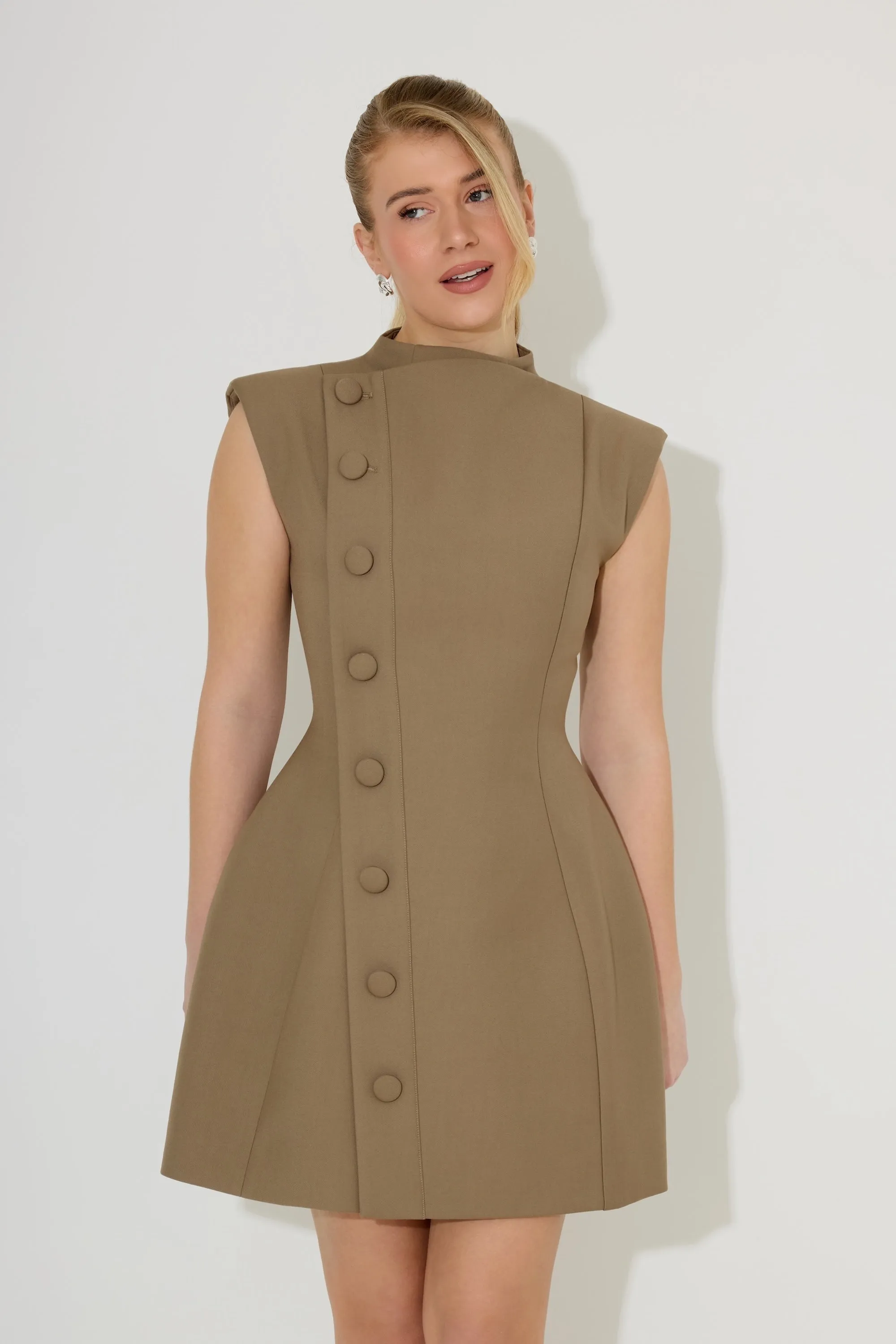 Sleeveless Button Detail Mini Dress sold by Odd Muse product image thumbnail 2