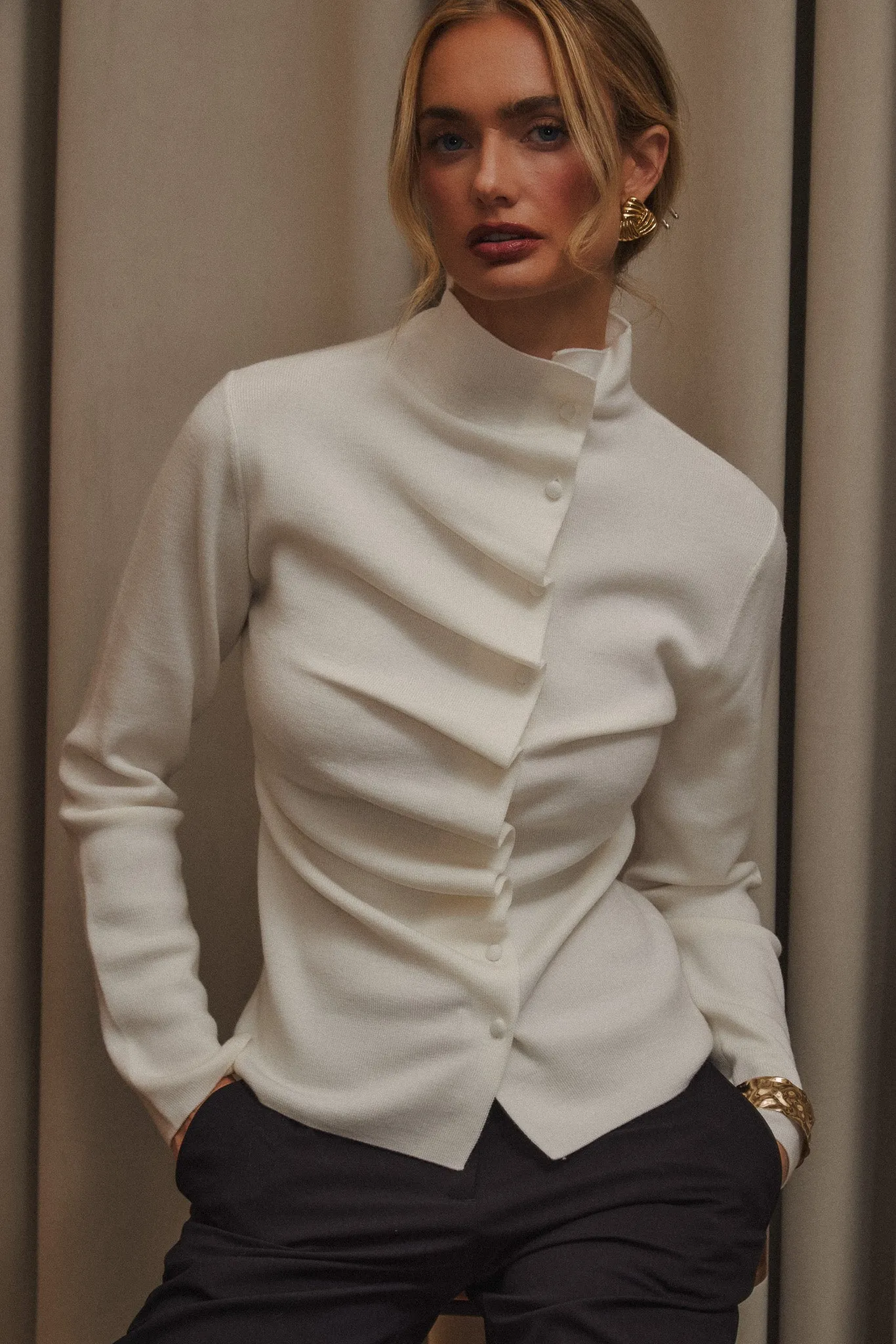 Wool Pleated Top sold by Odd Muse