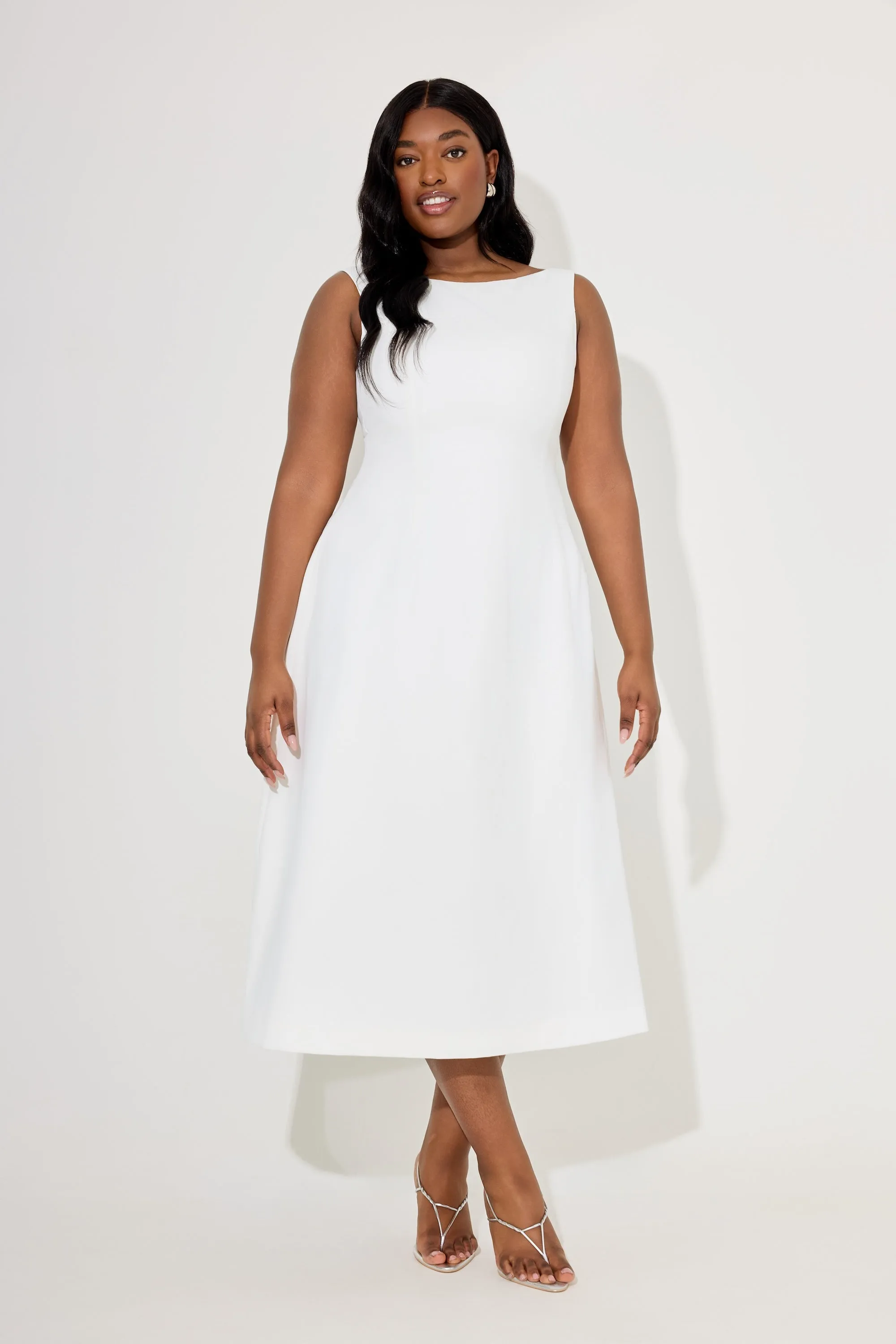 Straight Neck Midi Dress sold by Odd Muse product image thumbnail 5