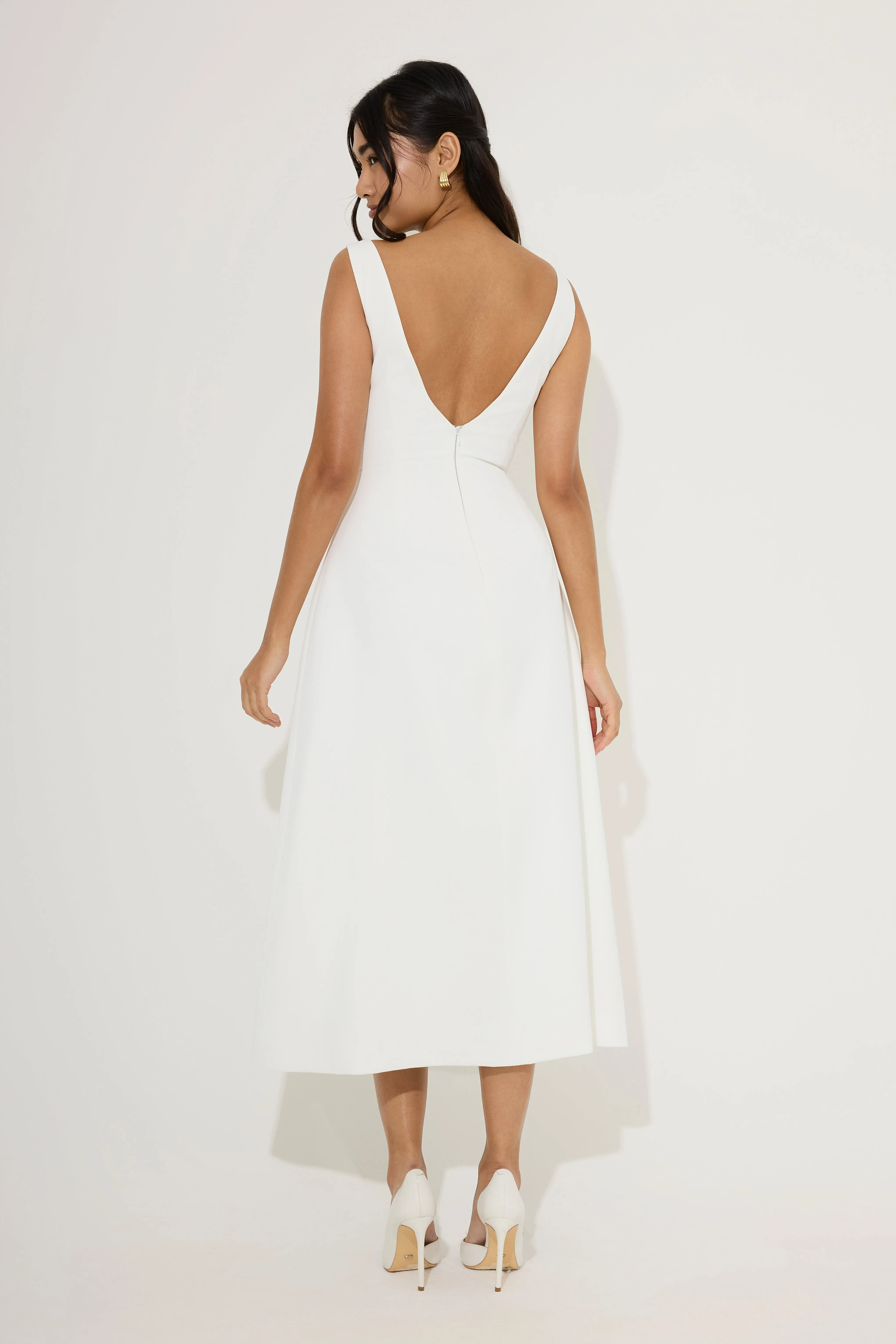 Straight Neck Midi Dress sold by Odd Muse product image thumbnail 4