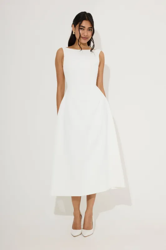 Straight Neck Midi Dress sold by Odd Muse