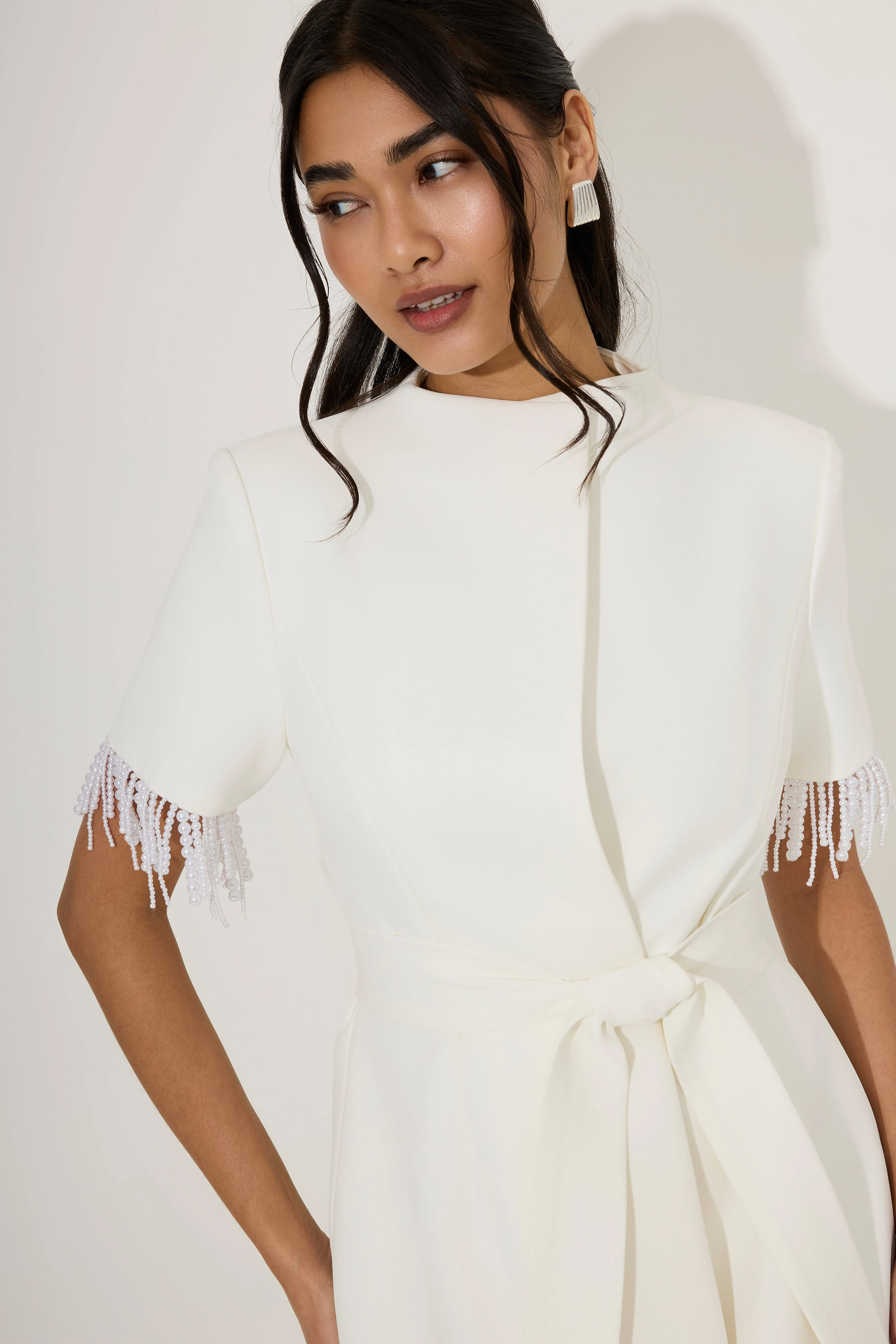 Pearl Trim Wrap Dress sold by Odd Muse product image thumbnail 3