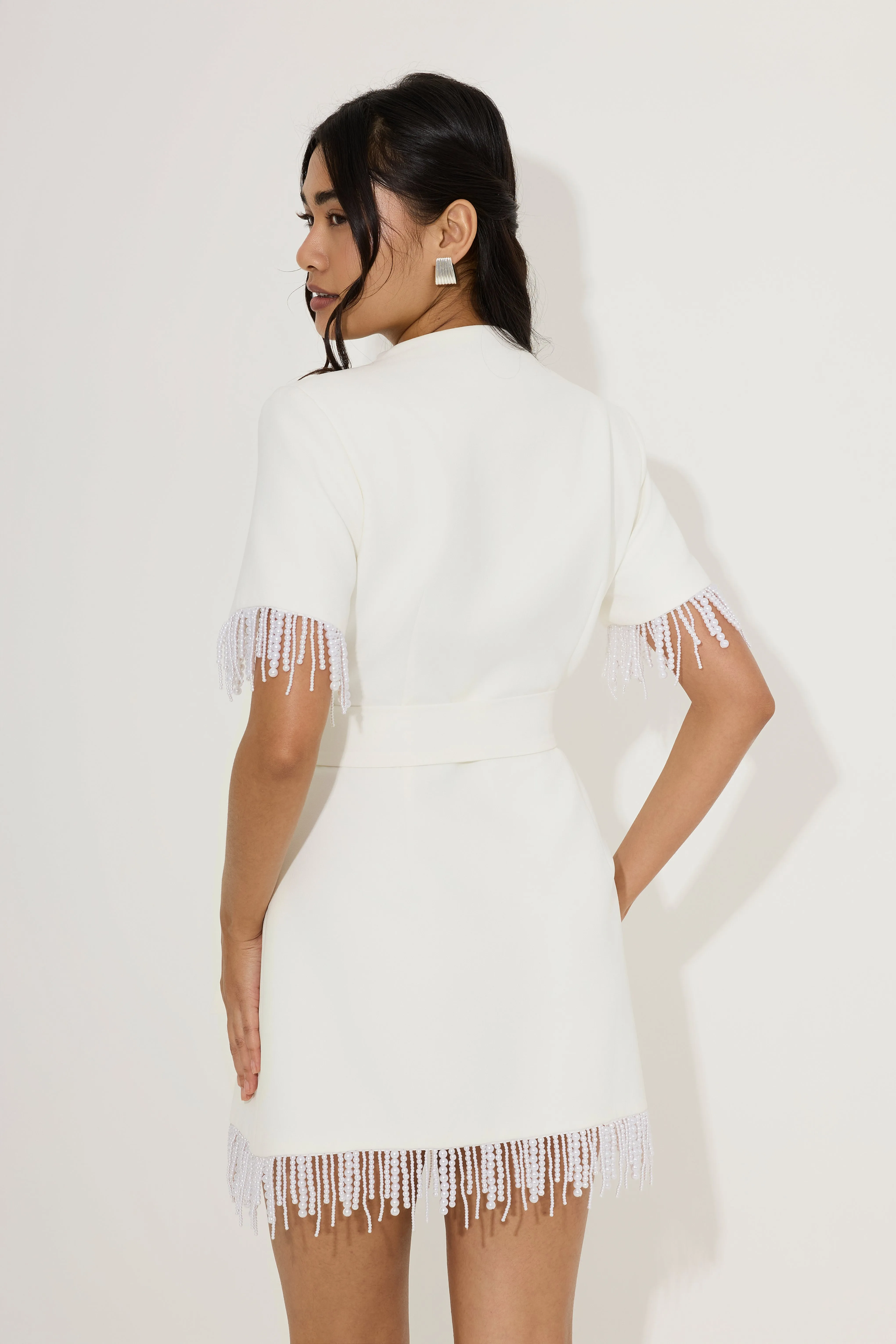 Pearl Trim Wrap Dress sold by Odd Muse product image thumbnail 4