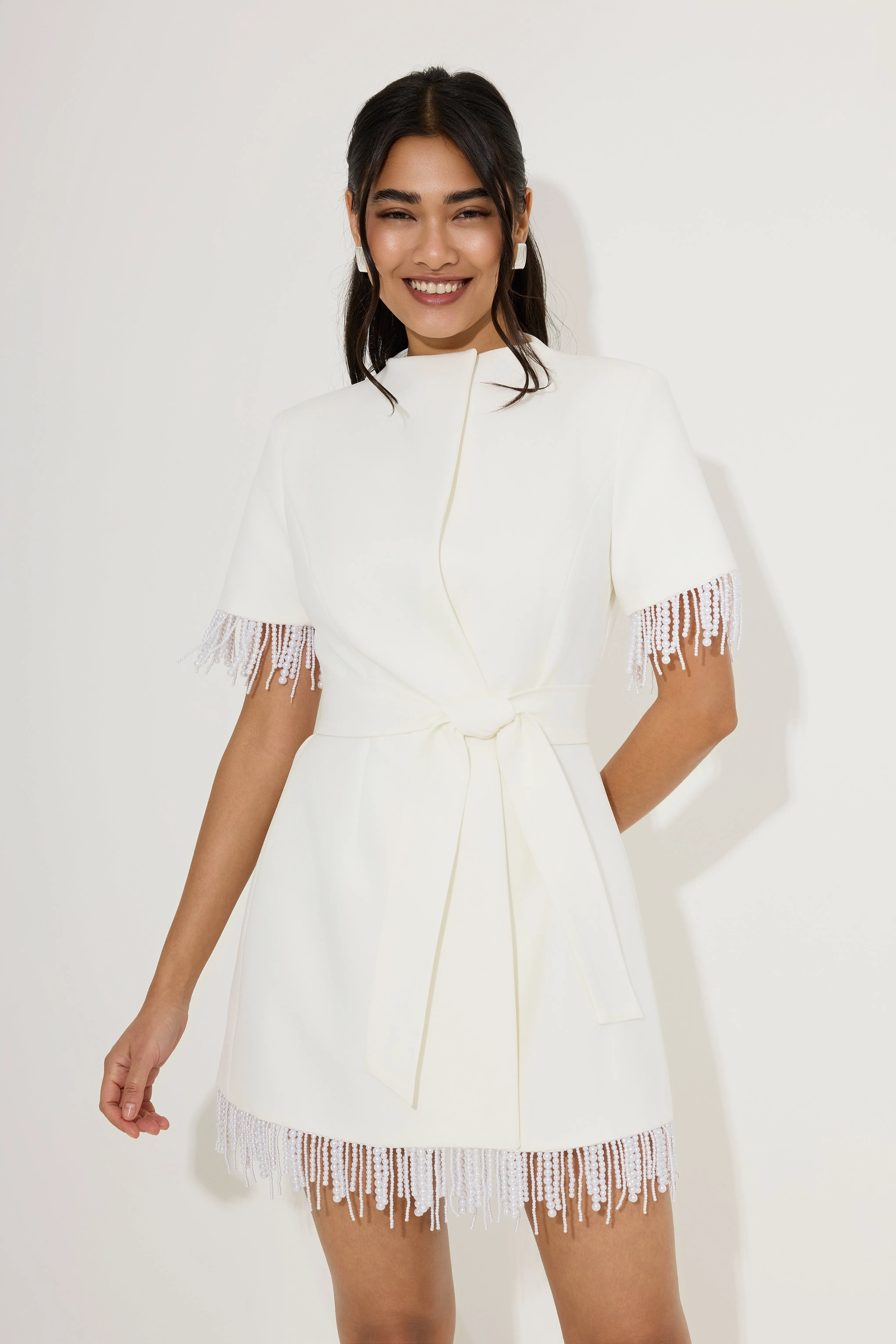 Pearl Trim Wrap Dress sold by Odd Muse product image thumbnail 2