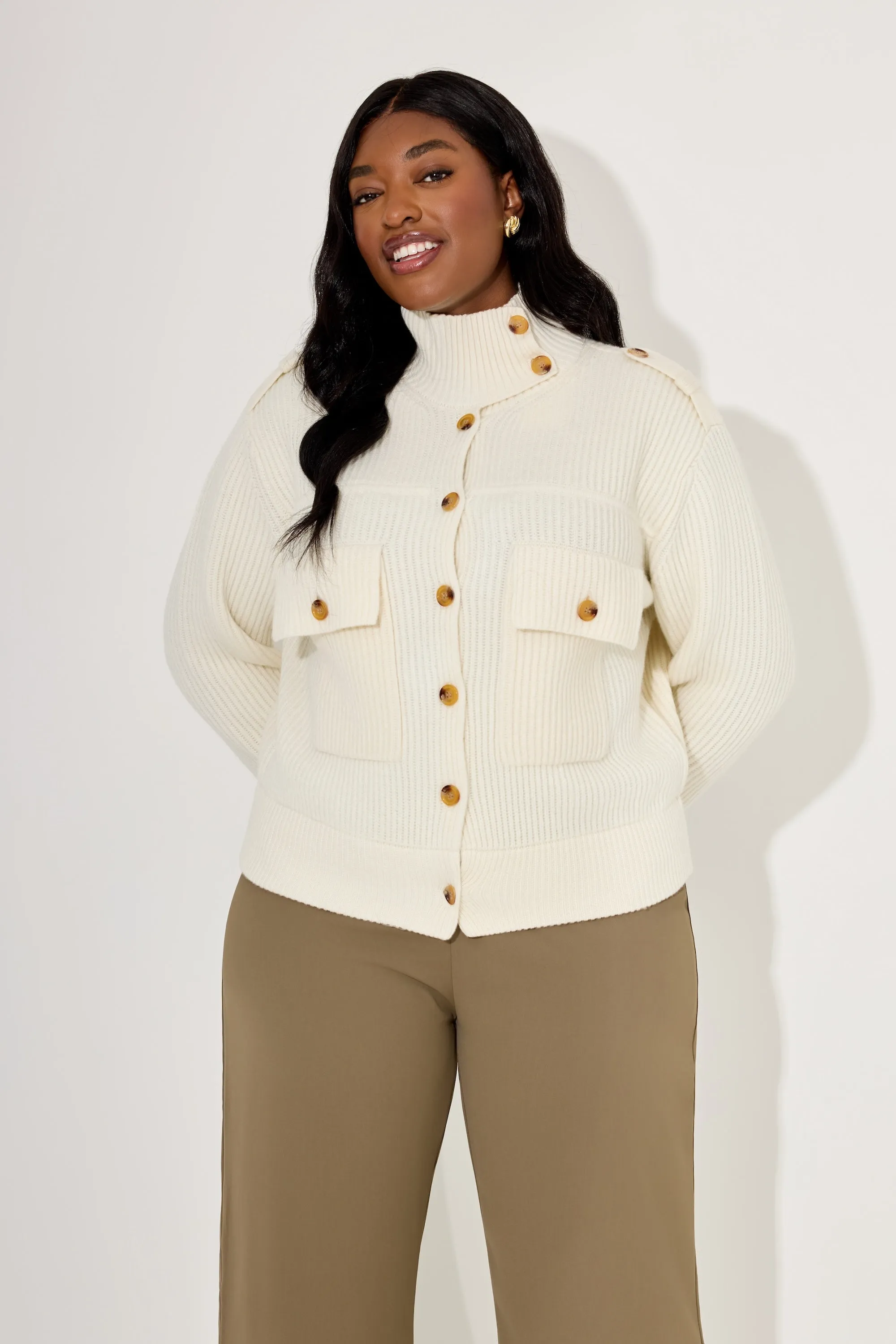 Wool High Neck Cardigan sold by Odd Muse product image thumbnail 5