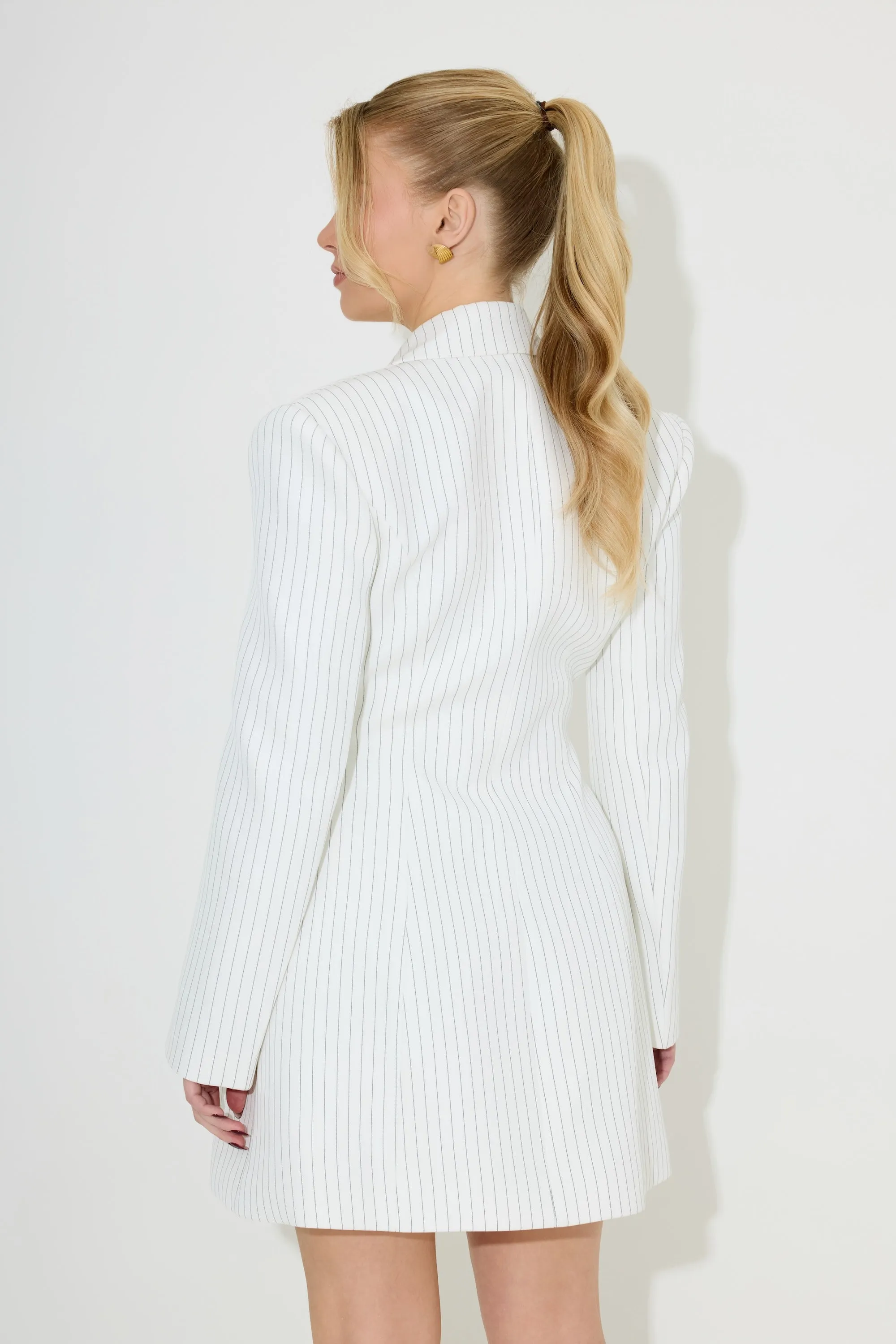 Pinstripe Tailored Blazer Dress sold by Odd Muse product image thumbnail 4