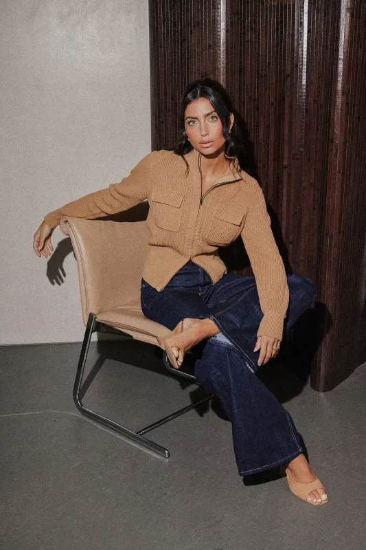 Cotton Zip Detail Cardigan sold by Odd Muse