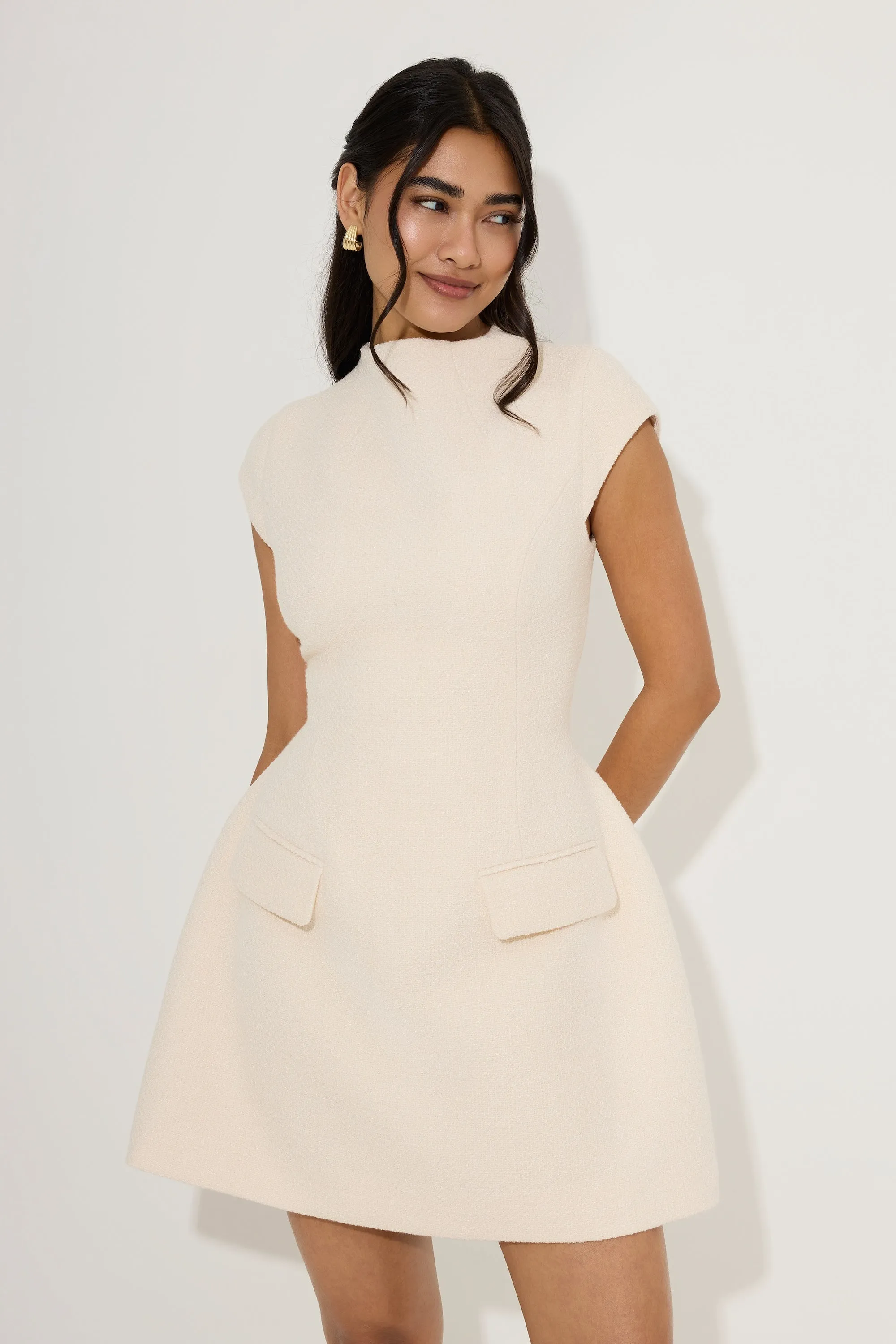 Tweed Cap Sleeve Mini Dress sold by Odd Muse