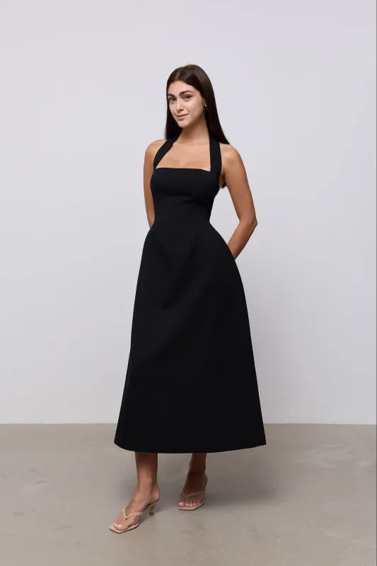Cotton Mix Halter Midi Dress made by Odd Muse