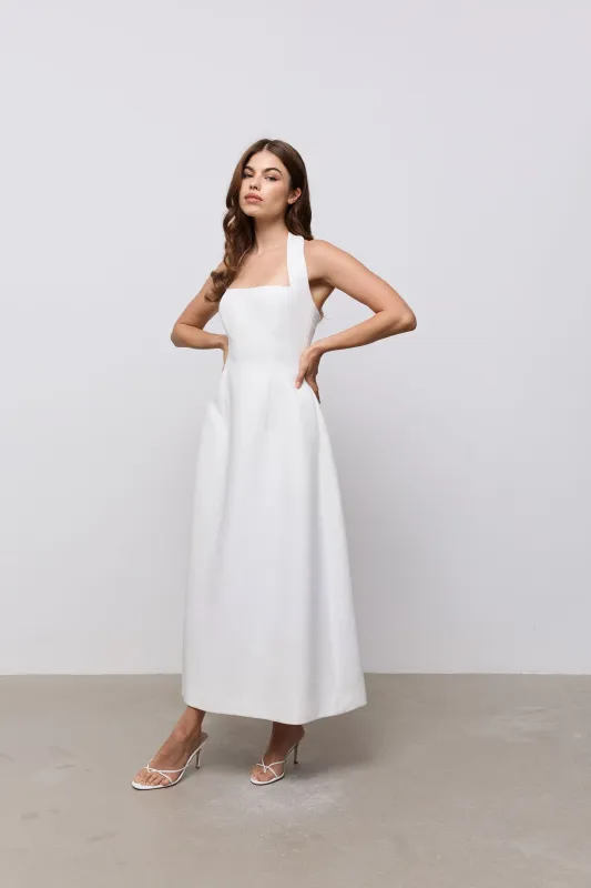 Cotton Mix Halter Midi Dress made by Odd Muse