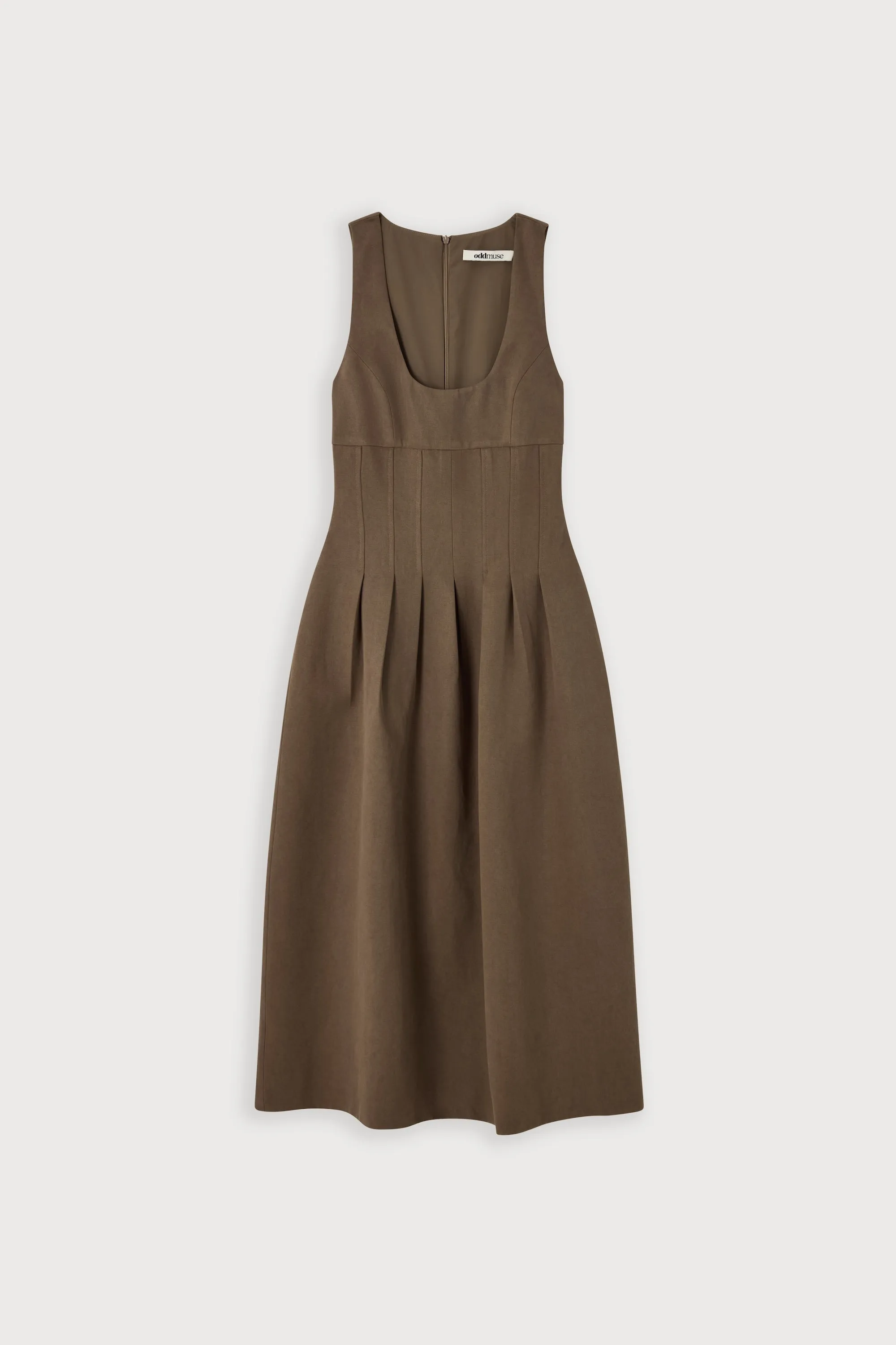 Cotton Mix Cinched Midi Dress sold by Odd Muse product image thumbnail 5
