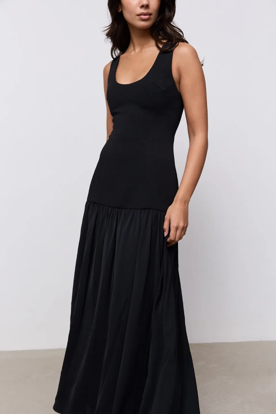 Cotton Mix Dropped Waist Maxi Dress sold by Odd Muse product image thumbnail 2
