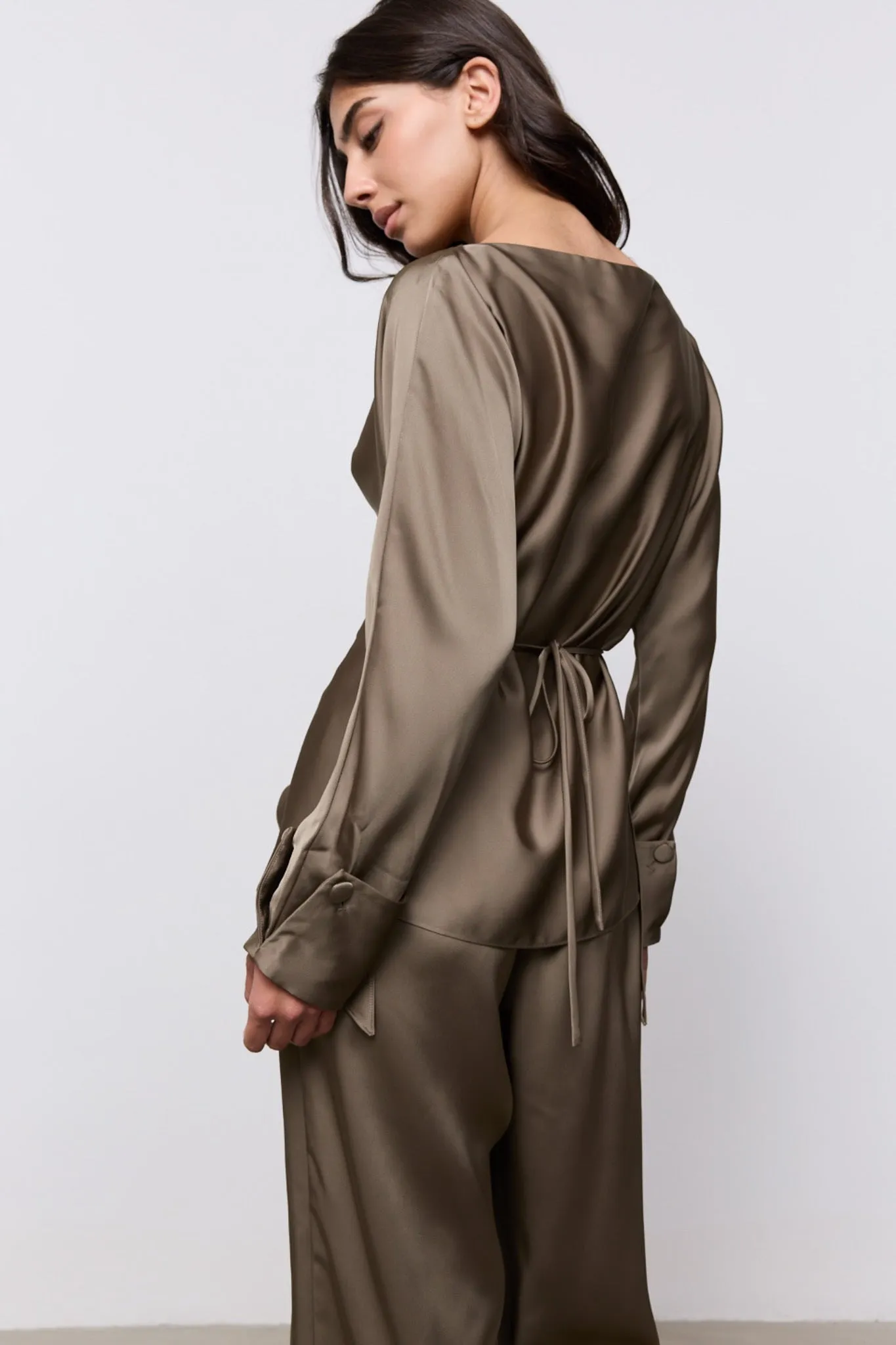 Satin Wide Leg Trousers sold by Odd Muse product image thumbnail 3