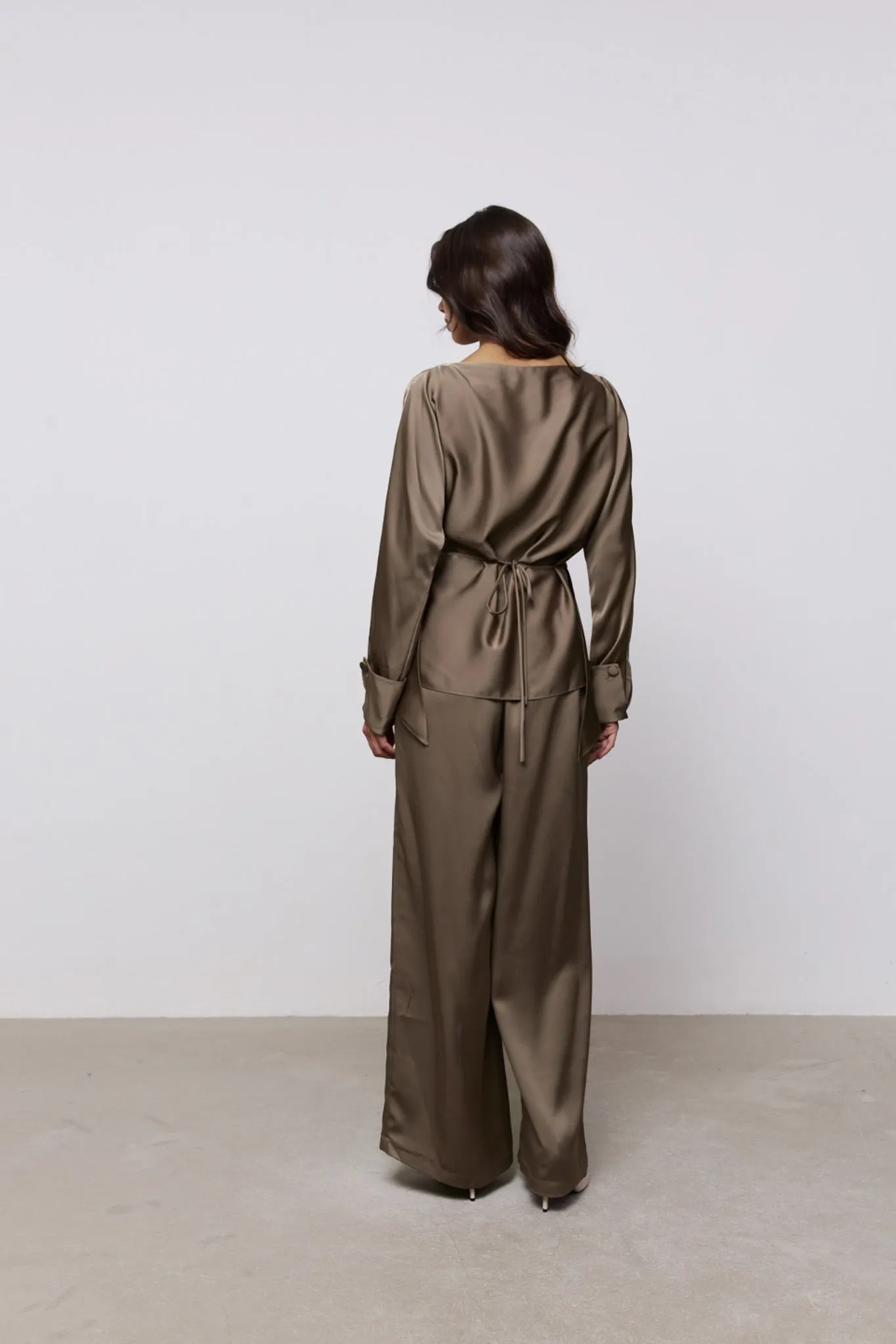 Satin Wide Leg Trousers sold by Odd Muse product image thumbnail 2