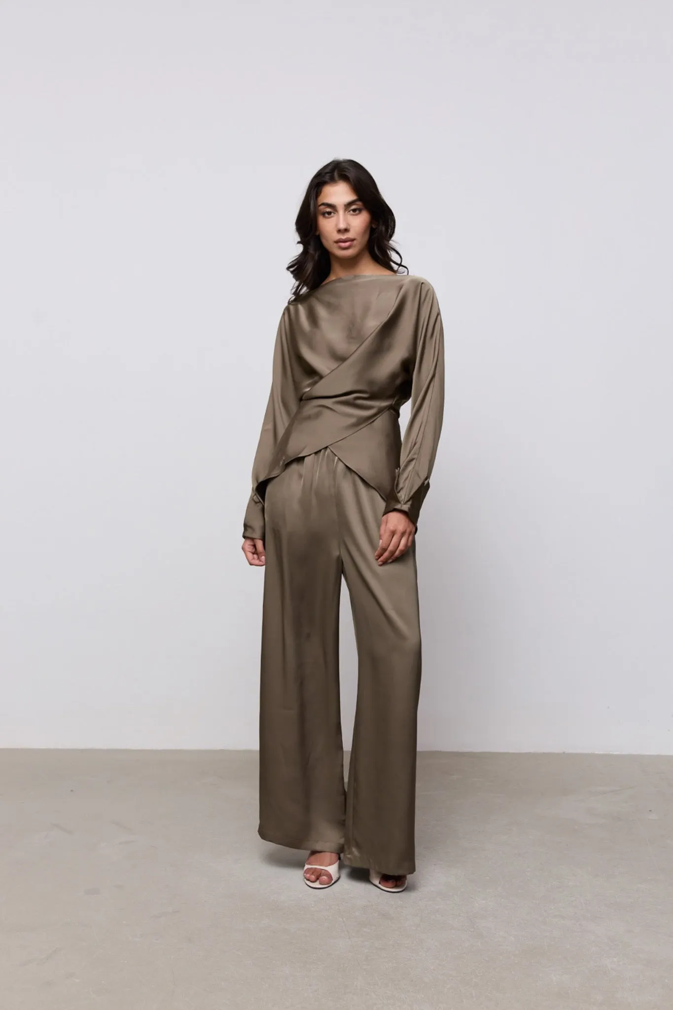 Satin Wide Leg Trousers sold by Odd Muse
