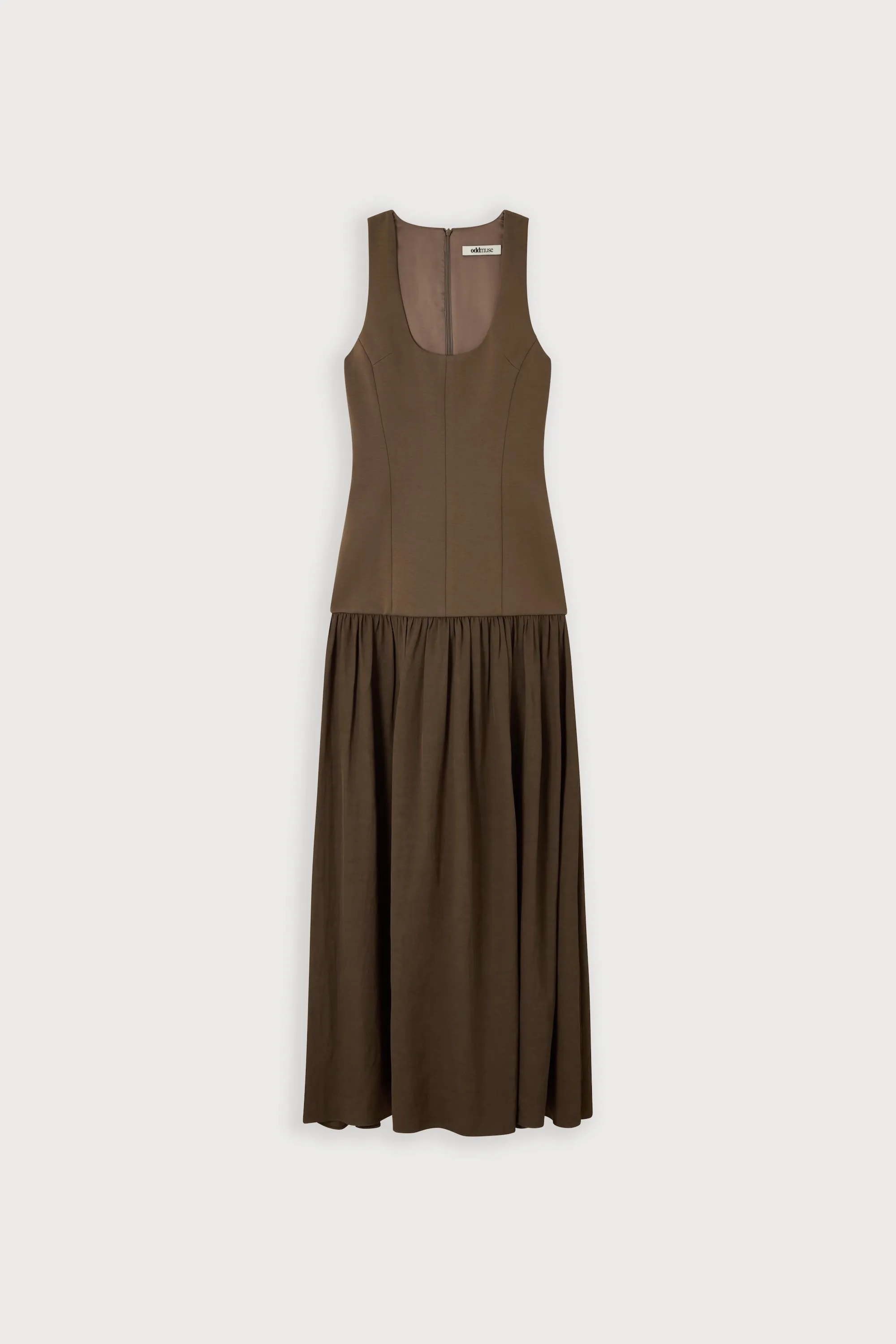 Linen Mix Dropped Waist Maxi Dress sold by Odd Muse product image thumbnail 5