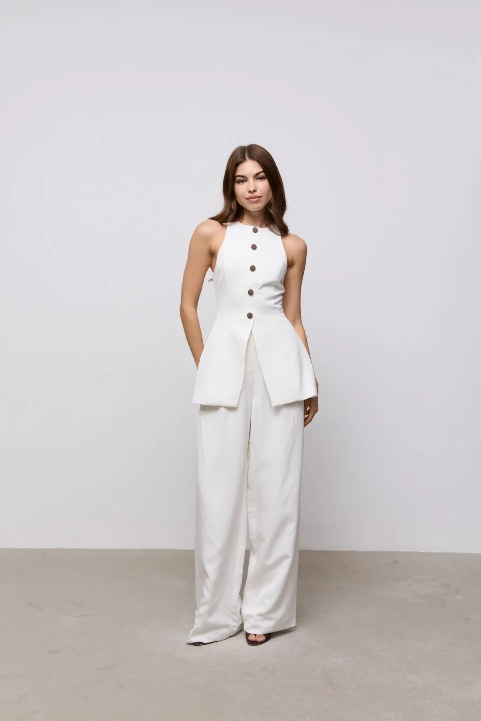 Linen Mix Wide Leg Trousers sold by Odd Muse product image thumbnail 3