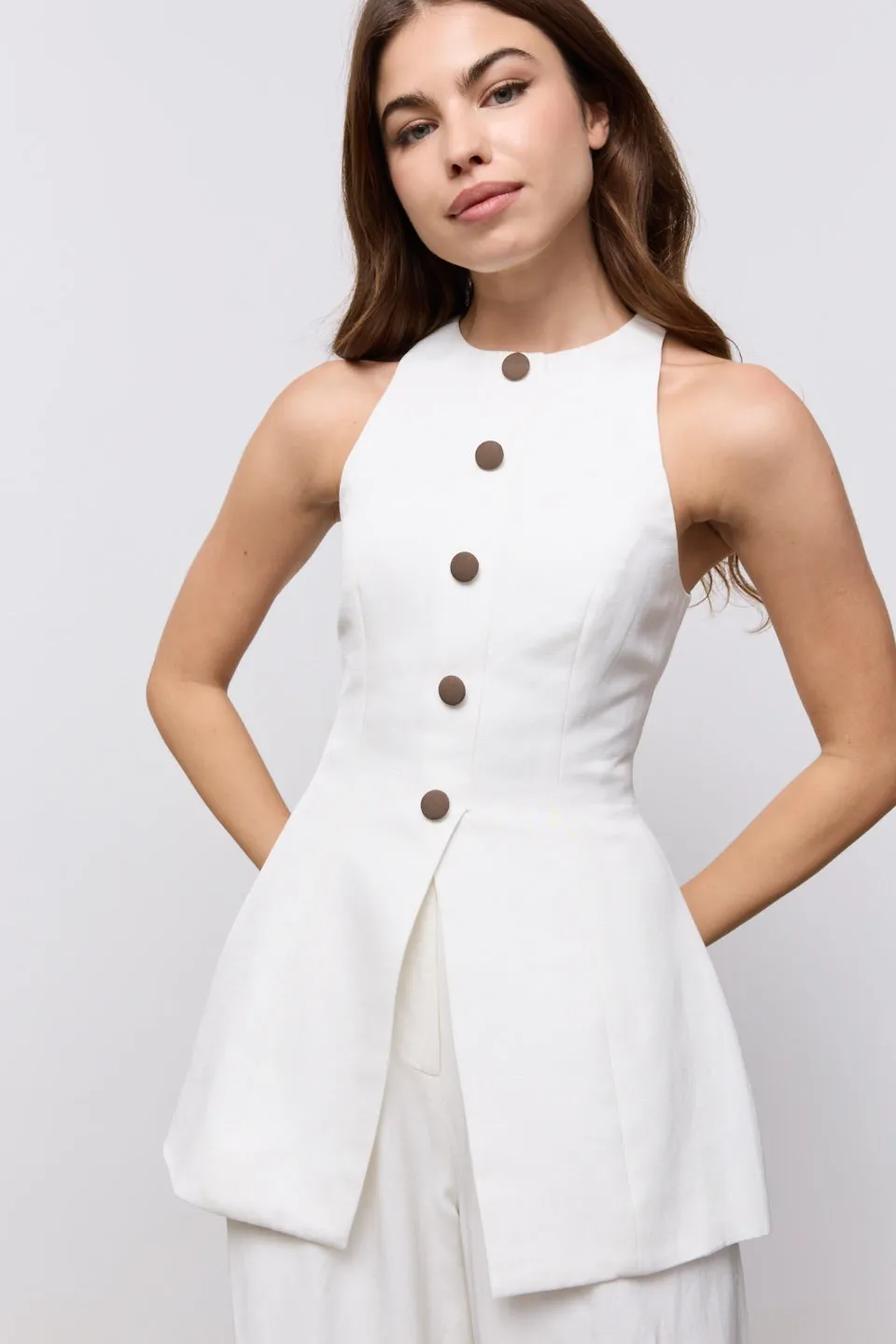 Linen Mix Waistcoat sold by Odd Muse product image thumbnail 3