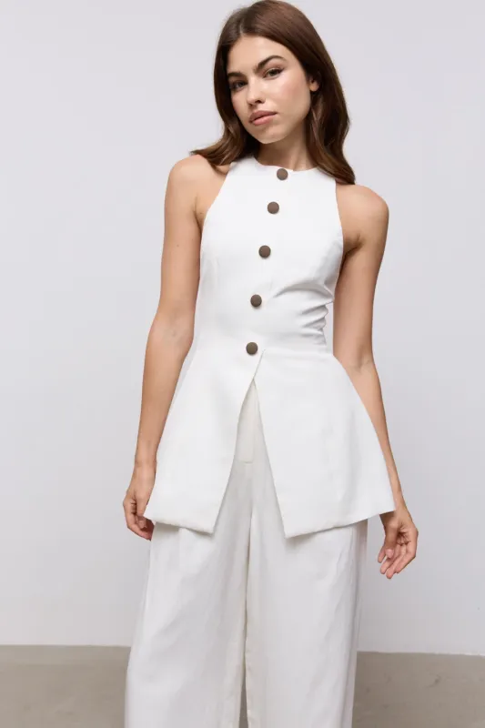 Linen Mix Waistcoat made by Odd Muse
