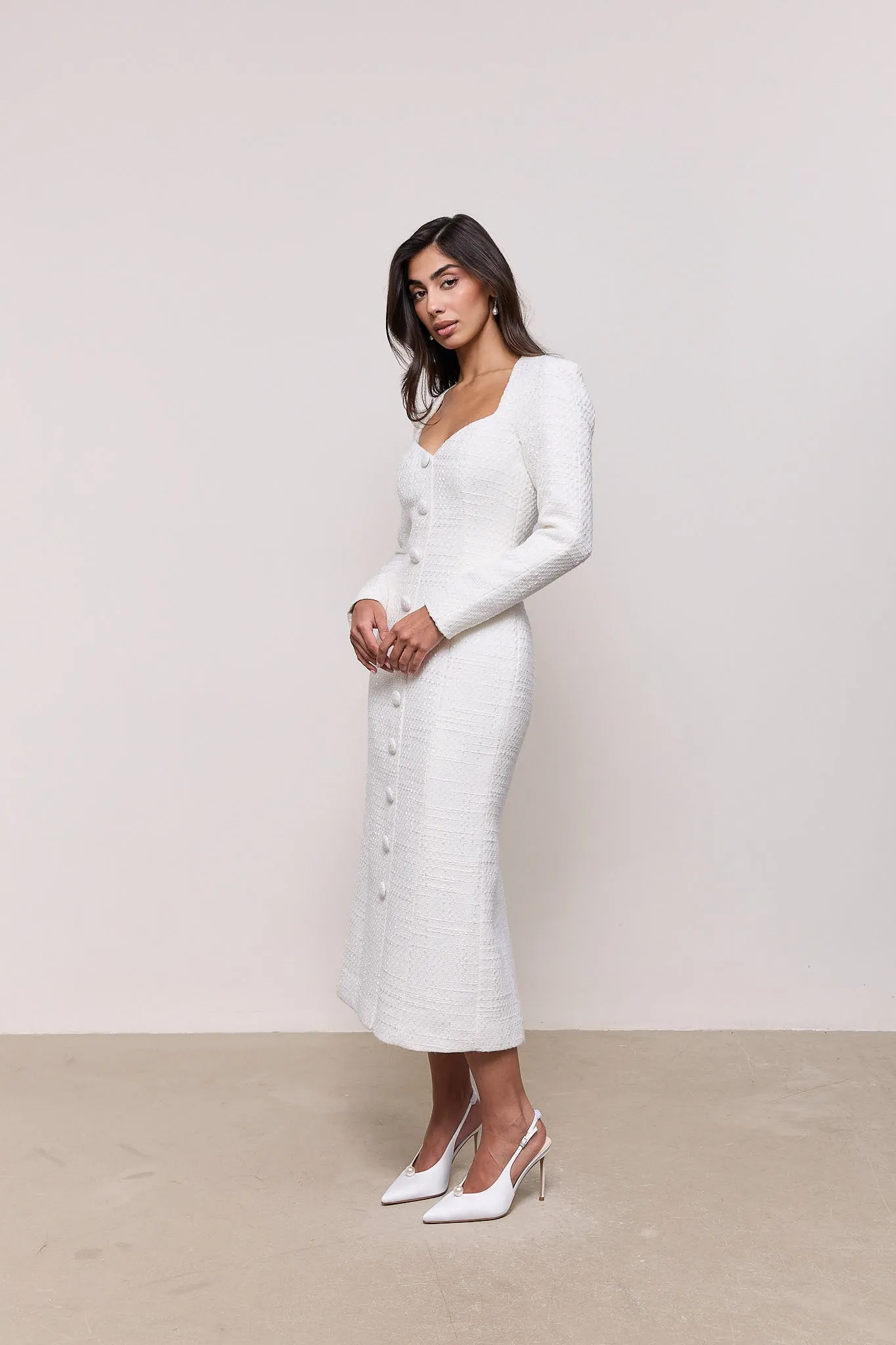 Bouclé Button Midi Dress sold by Odd Muse product image thumbnail 3