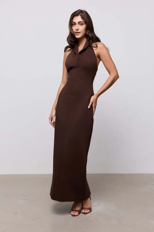 Cotton Mix Zip Collar Midi Dress made by Odd Muse