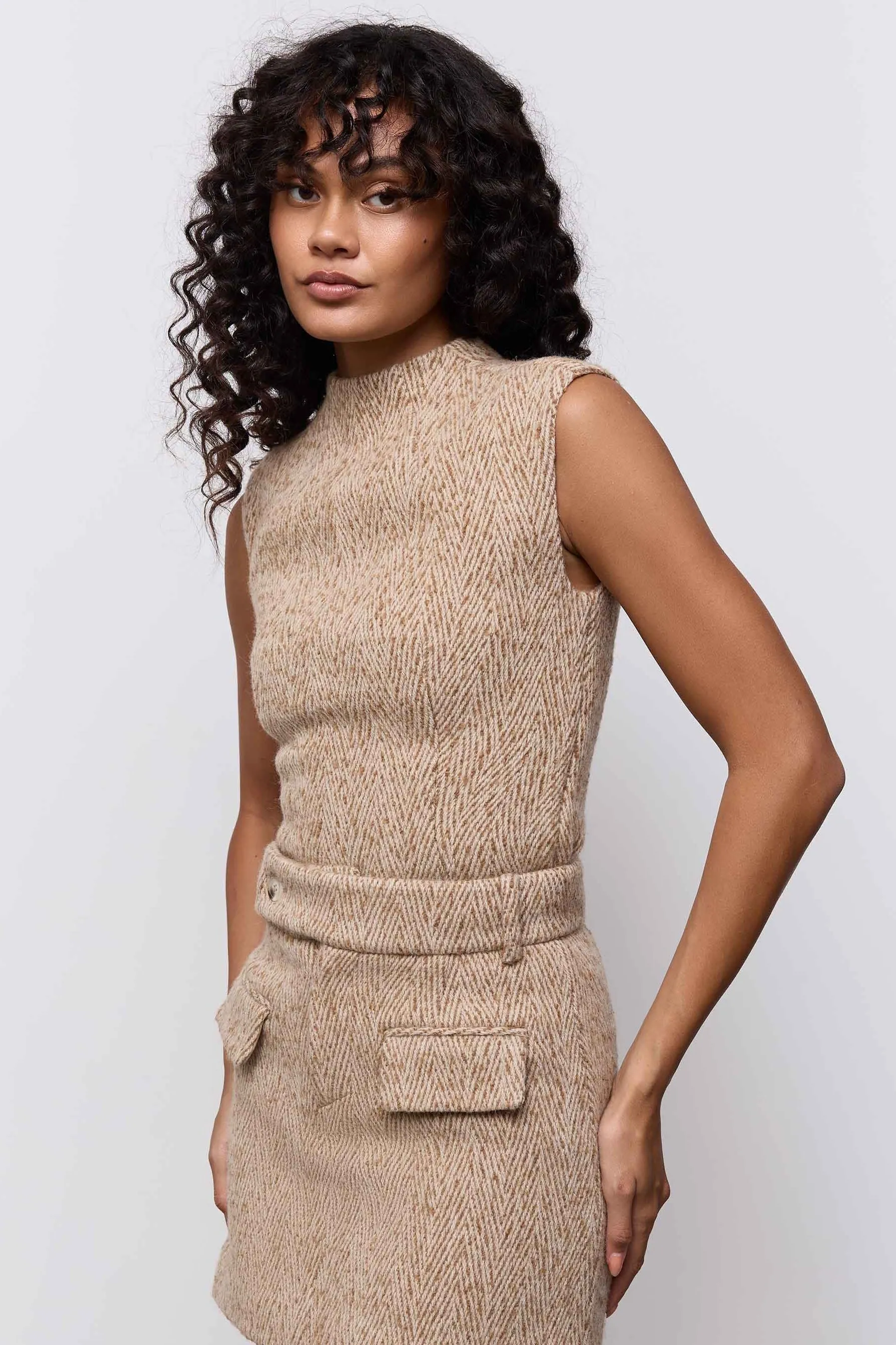 Wool Mix Tweed Sleeveless Top sold by Odd Muse