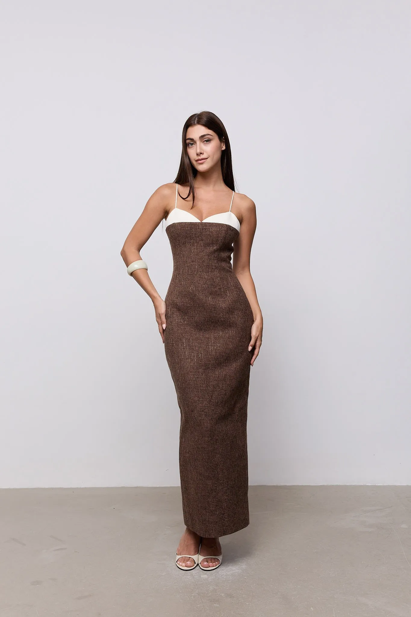 Tweed Contrast Detail Midi Dress sold by Odd Muse