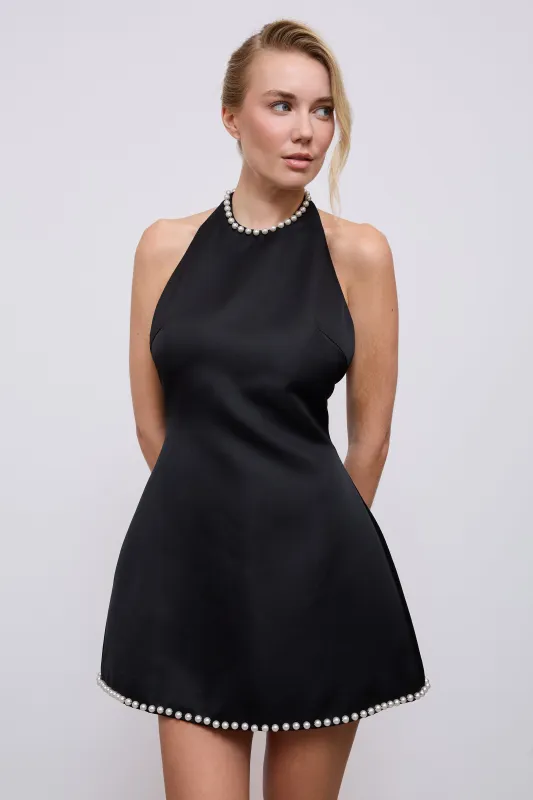 Halter Pearl Mini Dress made by Odd Muse