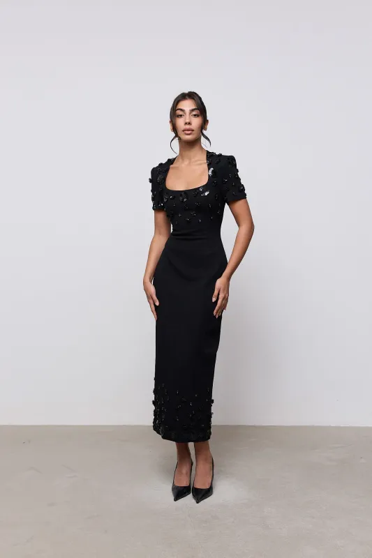 Embellished Appliqué Midi Dress made by Odd Muse