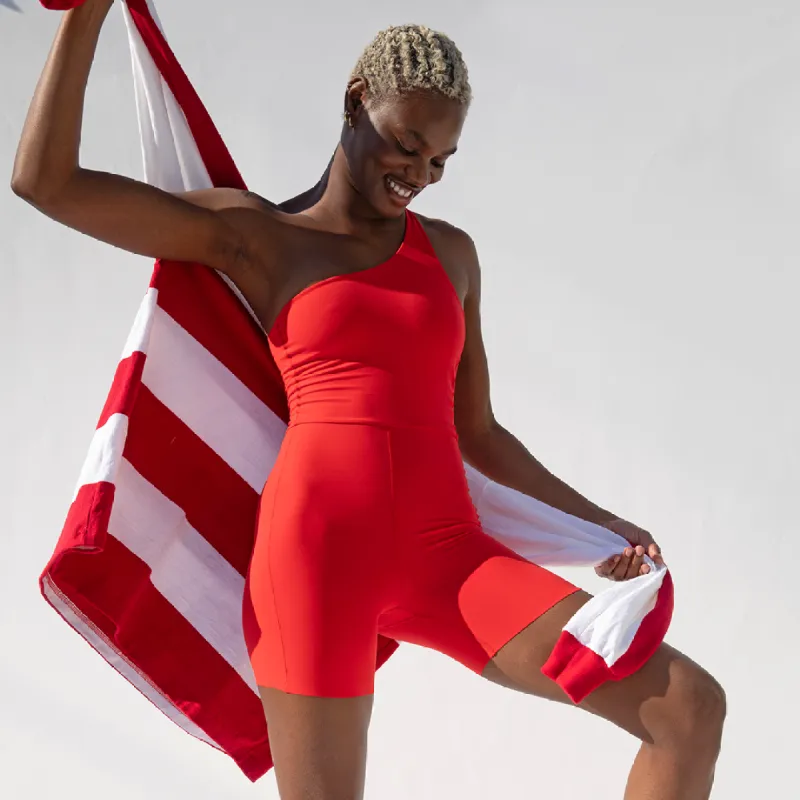 Shoreline Playsuit - Sweet Chili Heat sold by Left on Friday