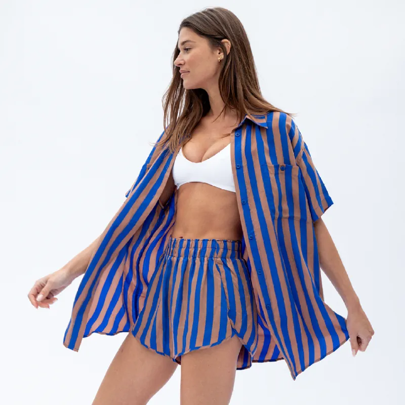 Day Trip Button Down - First Place/Tan Lines sold by Left on Friday
