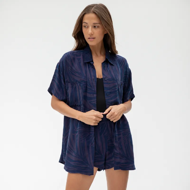 Day Trip Button Down - Palm Fronds Sprint sold by Left on Friday
