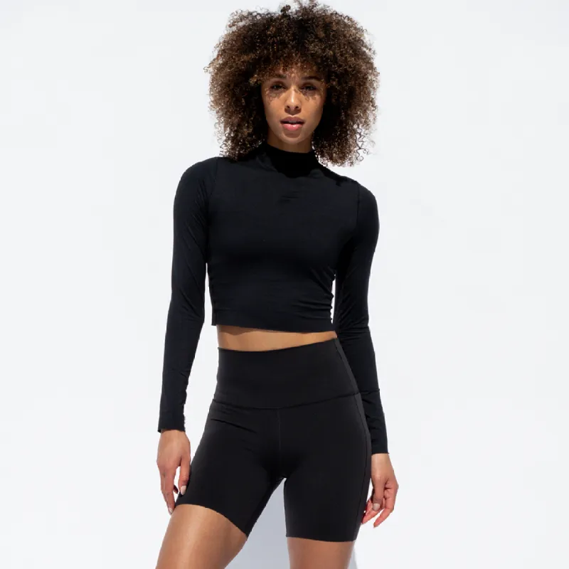 Rays Long Sleeve Mockneck Top - Jet made by Left on Friday