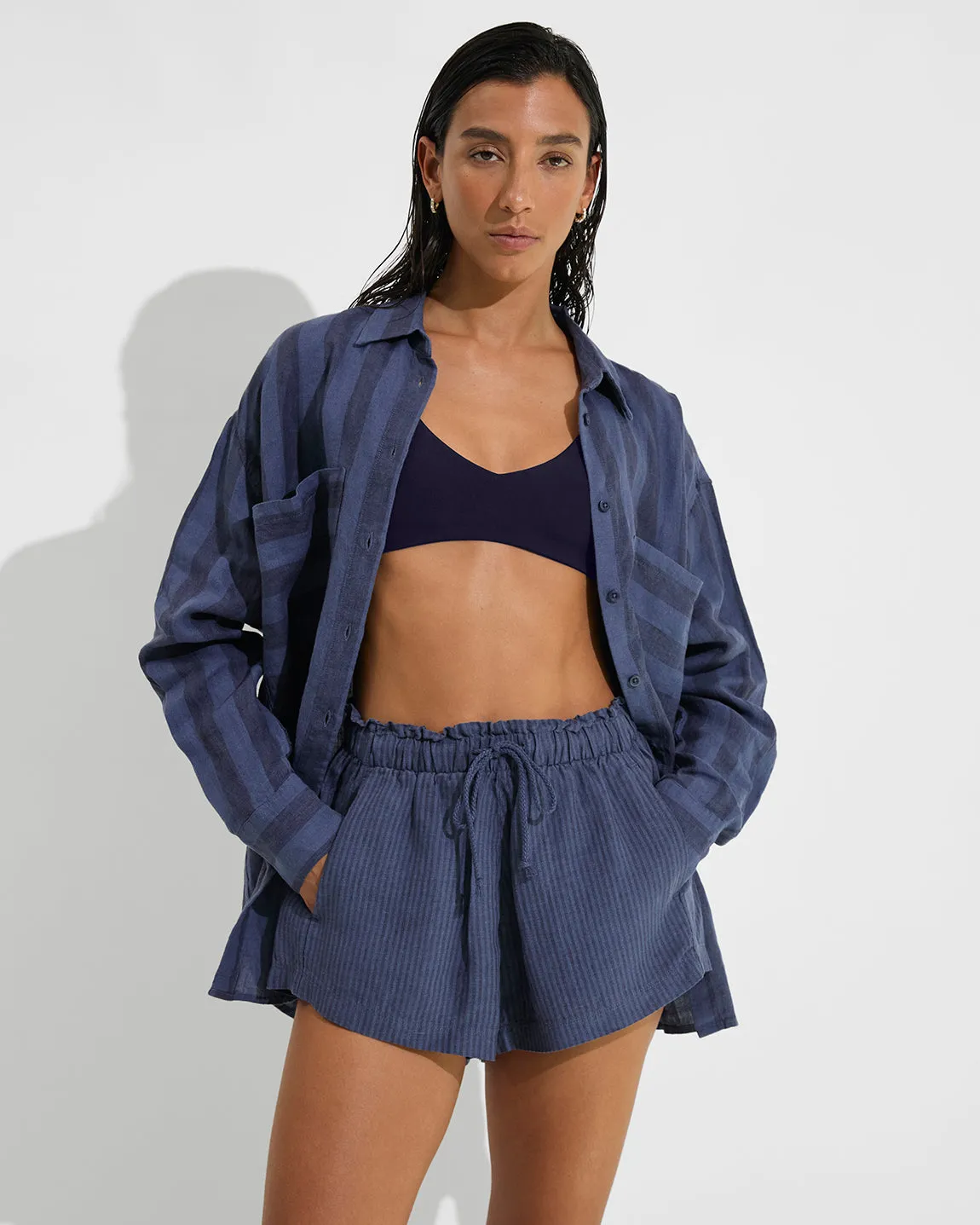 Getaway Short - Lagoon Stripe: Varsity / Sprint sold by Left on Friday product image thumbnail 4