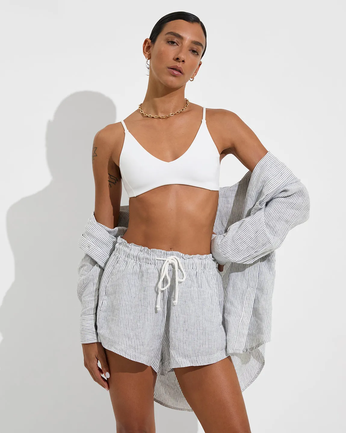 Getaway Short - Coastal Stripe: Varsity / Coconut sold by Left on Friday