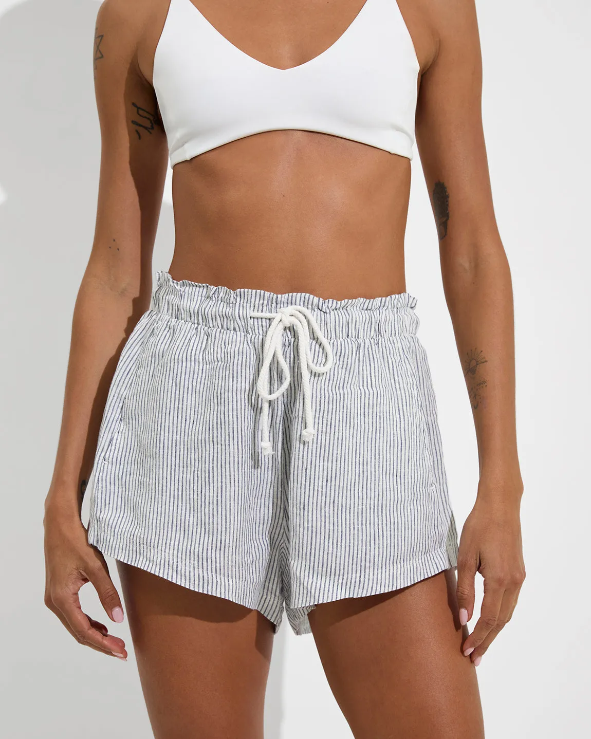 Getaway Short - Coastal Stripe: Varsity / Coconut sold by Left on Friday product image thumbnail 5
