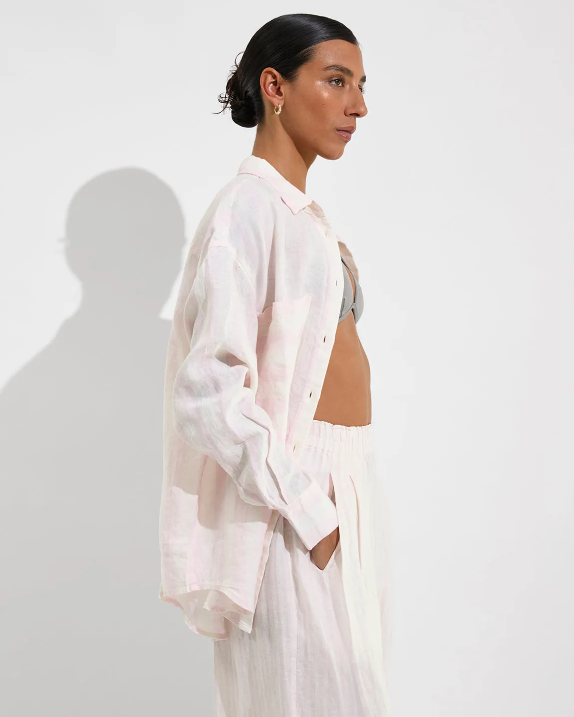 Getaway Button Down - Poolside Stripe: Delight / Coconut sold by Left on Friday product image thumbnail 3