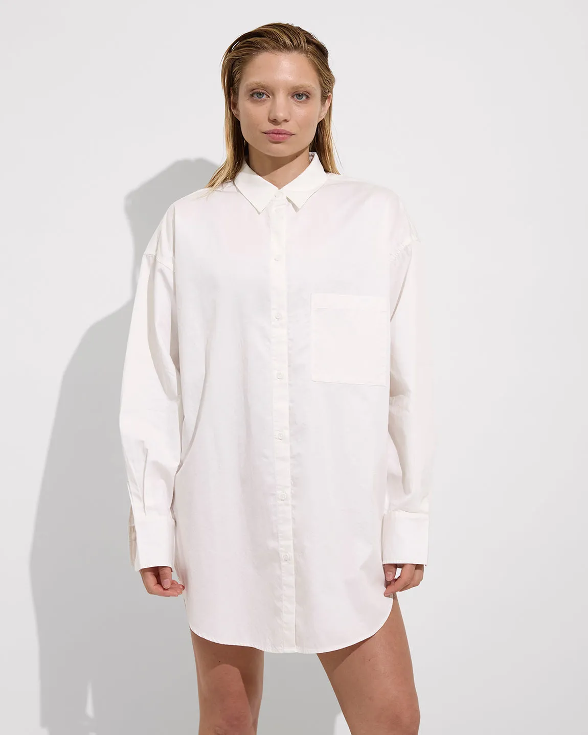 Port Shirt Dress - Coconut sold by Left on Friday