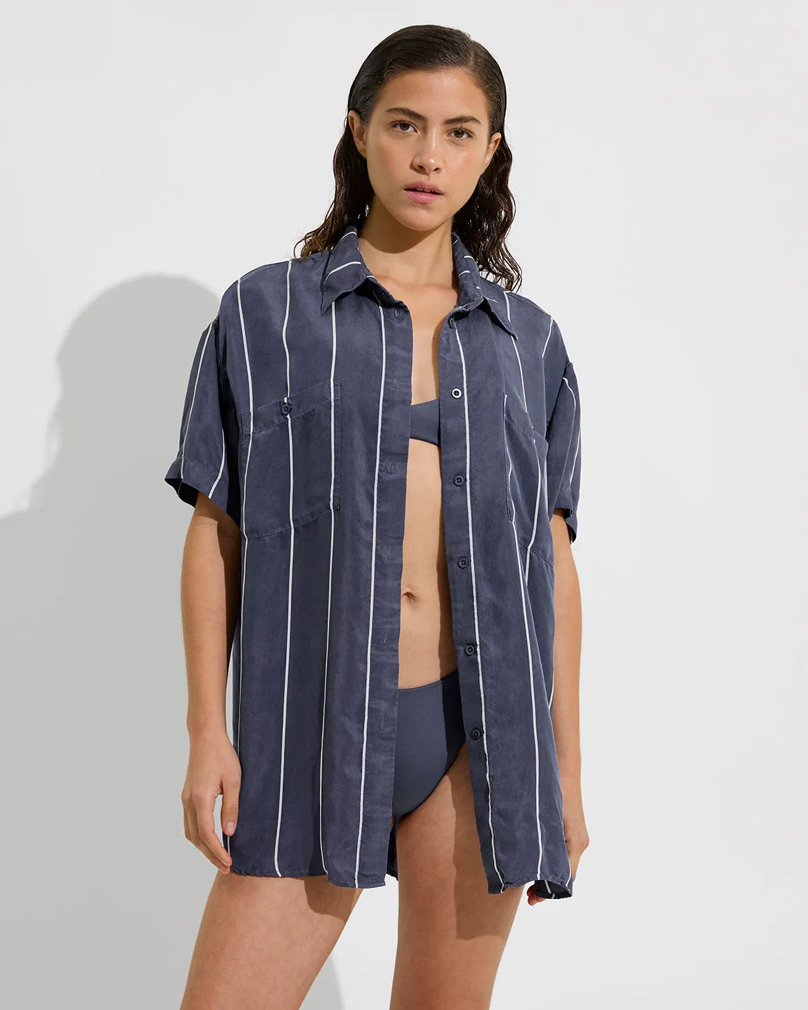 Day Trip Button Down - Holiday Stripe: Varsity / Coconut sold by Left on Friday product image thumbnail 4