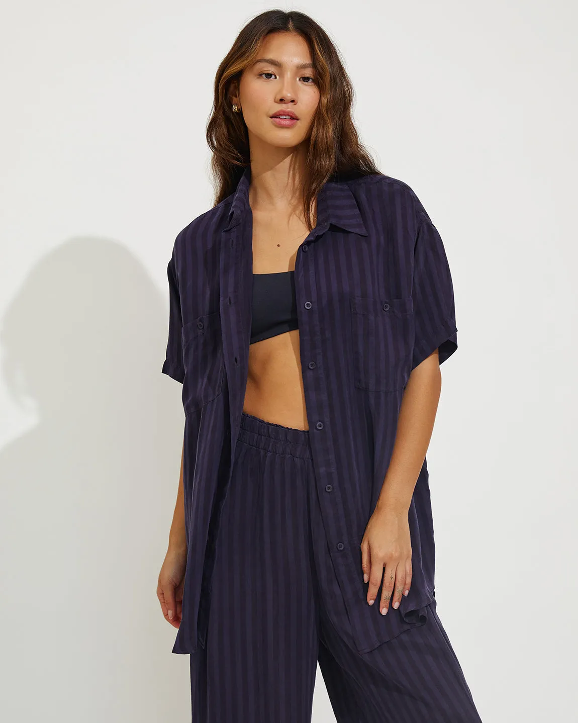 Day Trip Button Down - Sprint Stripe: Dark Sprint / Sprint sold by Left on Friday product image thumbnail 5