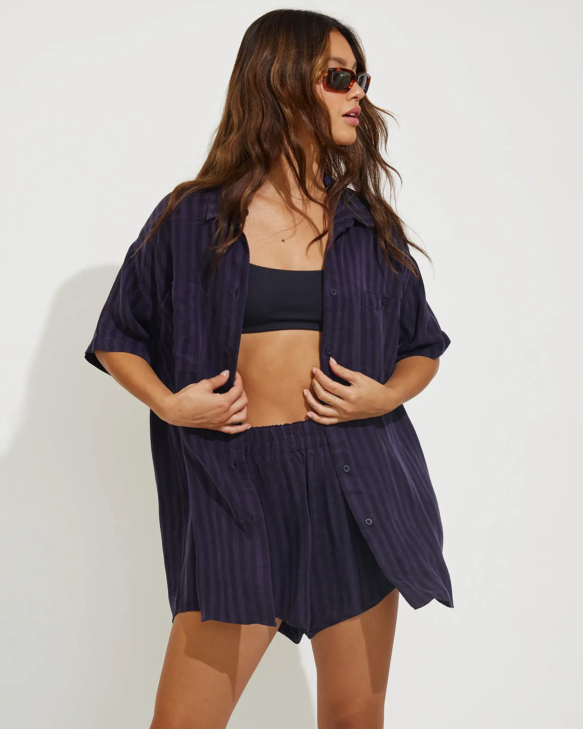 Day Trip Button Down - Sprint Stripe: Dark Sprint / Sprint sold by Left on Friday product image thumbnail 4