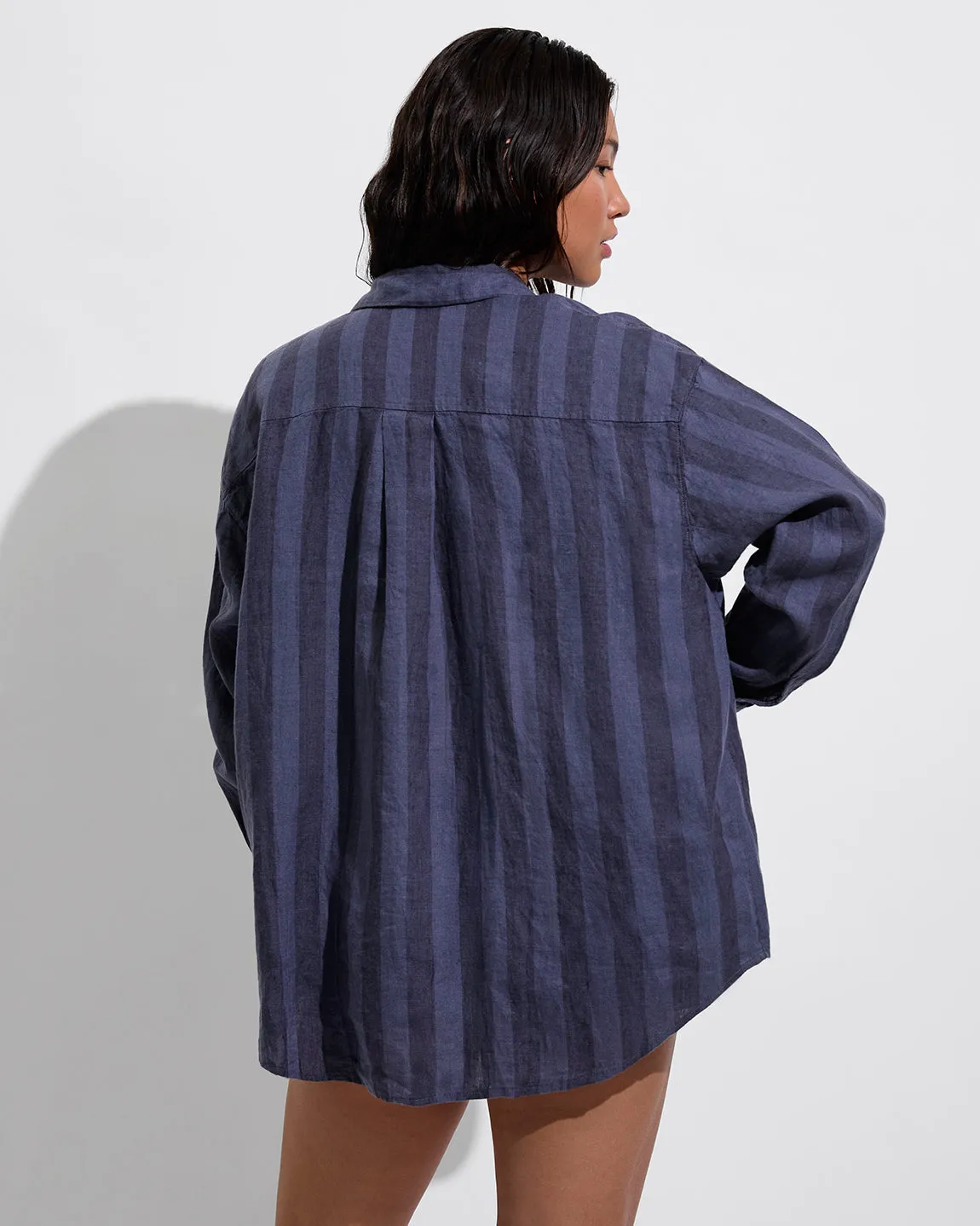 Getaway Button Down - Poolside Stripe: Varsity / Sprint sold by Left on Friday product image thumbnail 2