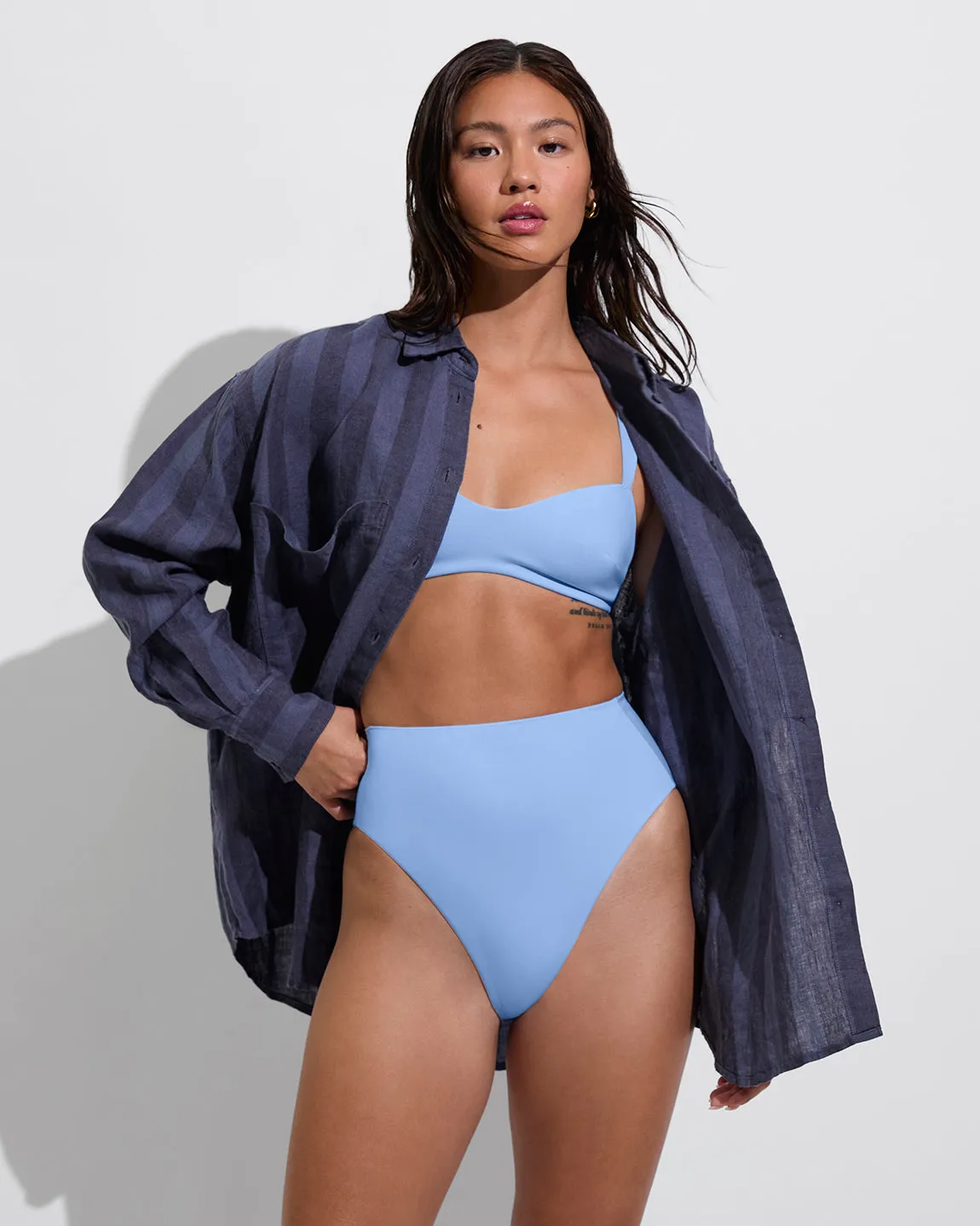 Getaway Button Down - Poolside Stripe: Varsity / Sprint sold by Left on Friday product image thumbnail 5