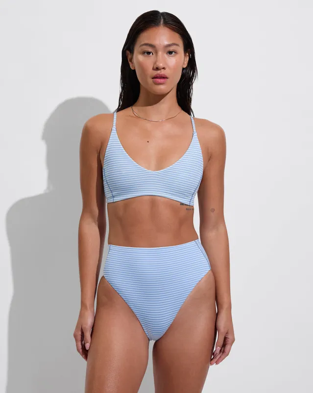 Hi Hi Bottom - Splash Stripe Horizontal: Blue Skies / Coconut made by Left on Friday
