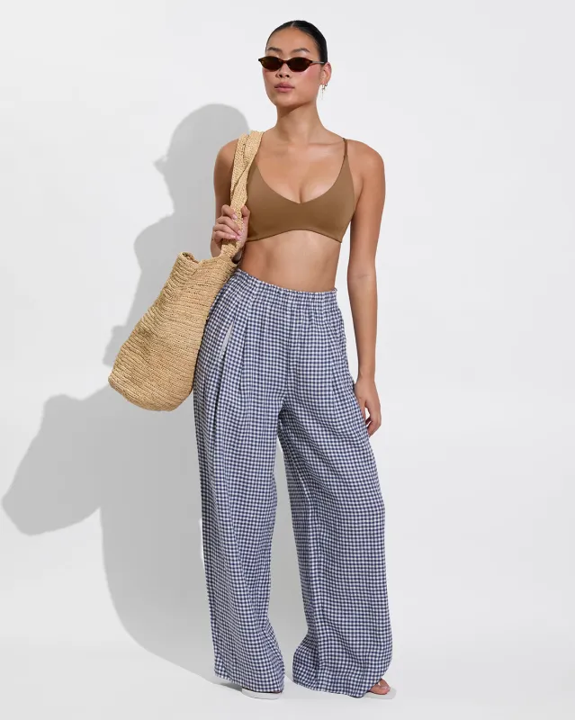Coastal Pant - Gingham: Varsity / Coconut sold by Left on Friday