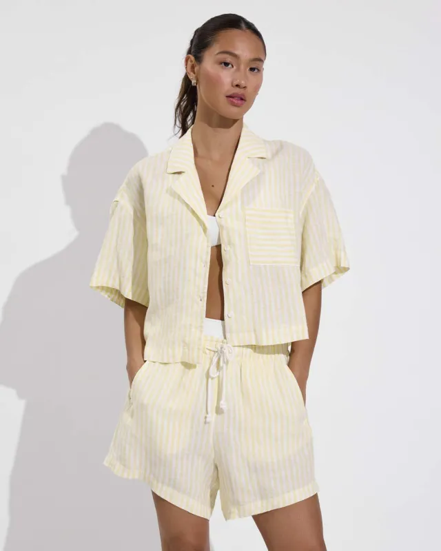 Leisure Shirt - Bungalow Stripe: Melt / Coconut made by Left on Friday