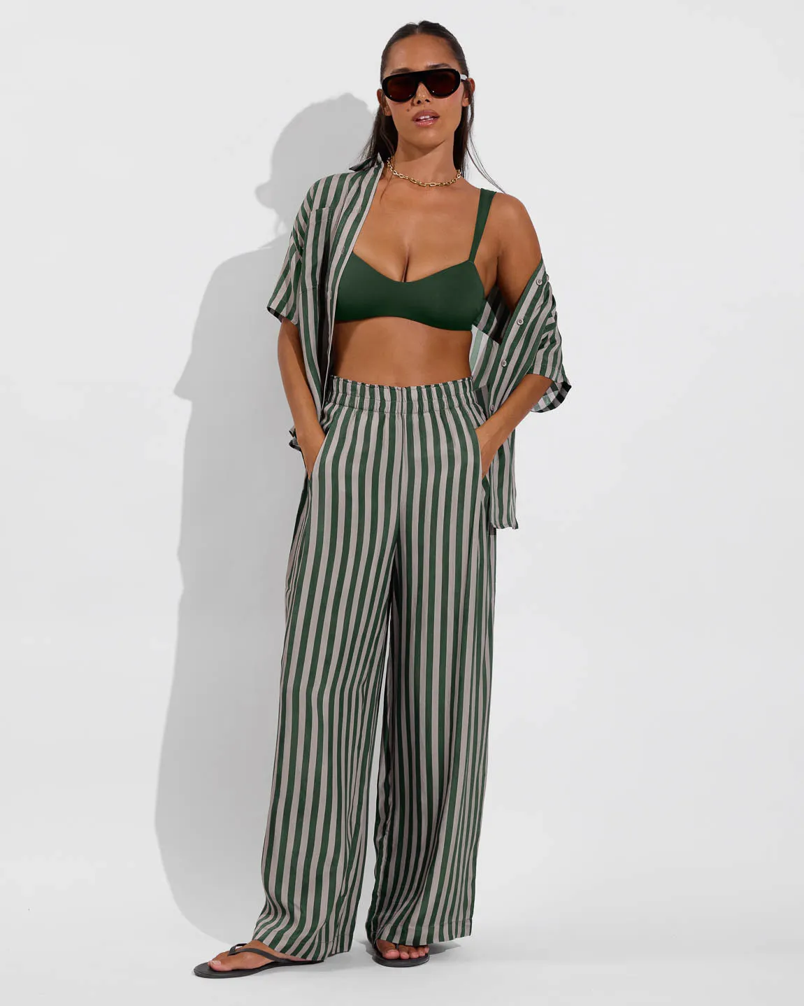 Day Trip Pant - Riviera Stripe: Palm / Beach sold by Left on Friday product image thumbnail 4