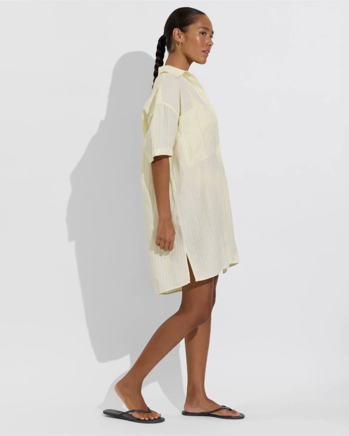 Getaway Mini Dress - Bungalow Stripe: Melt / Coconut sold by Left on Friday product image thumbnail 3