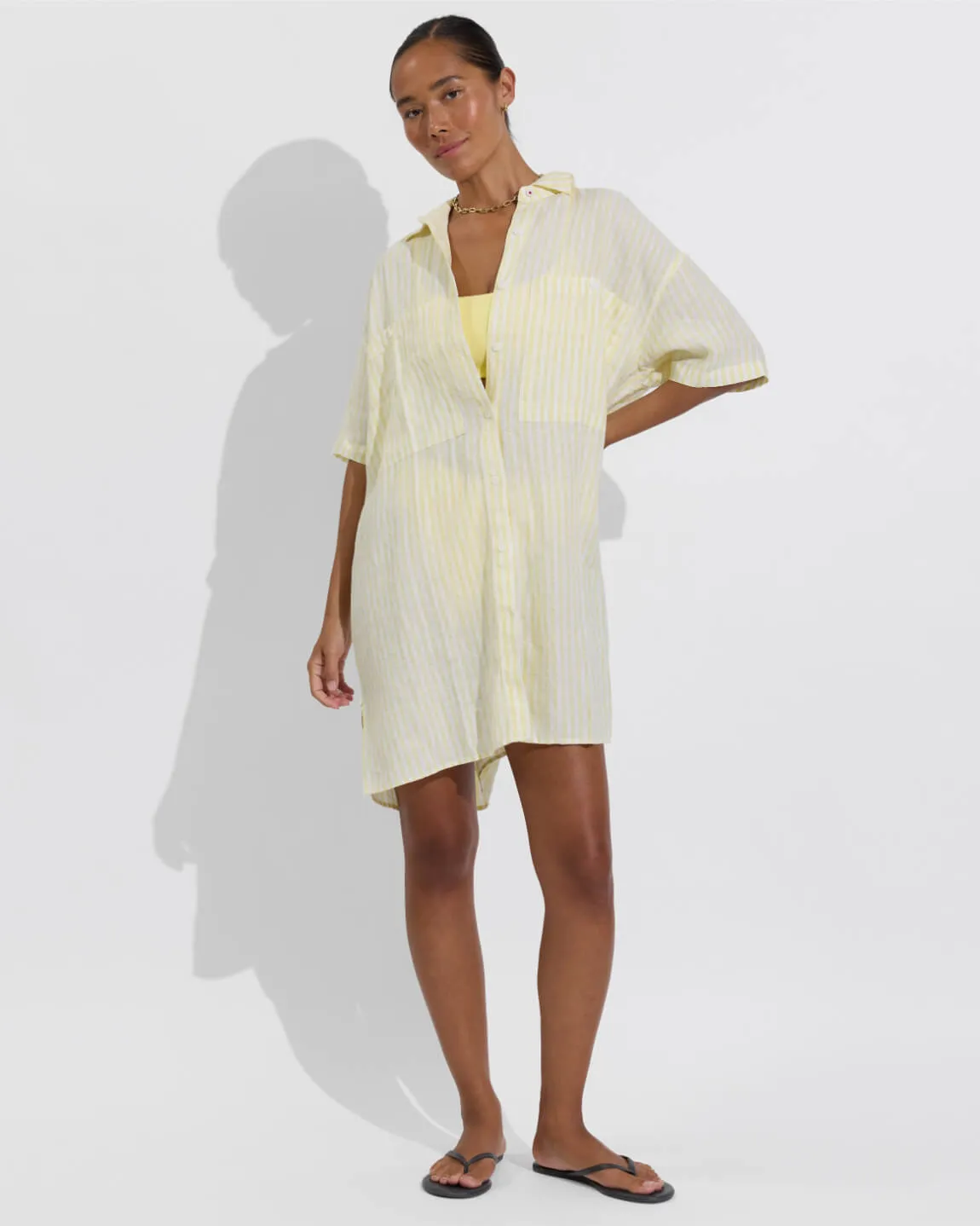 Getaway Mini Dress - Bungalow Stripe: Melt / Coconut sold by Left on Friday product image thumbnail 5
