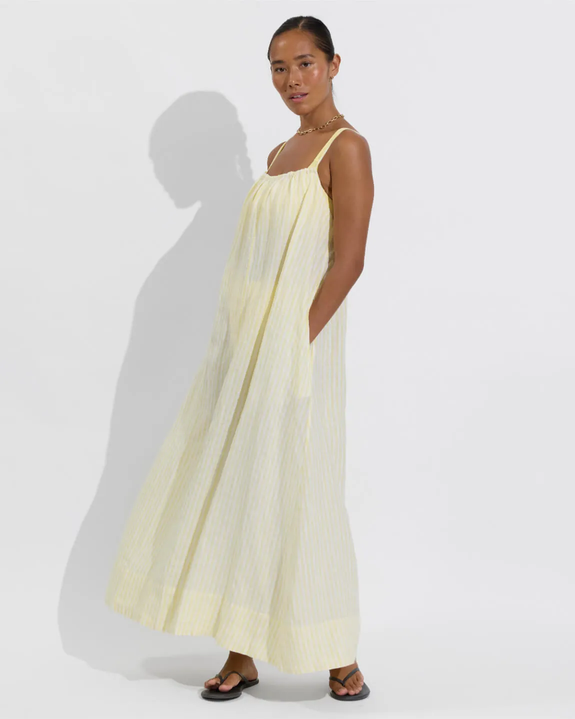 Leisure Maxi Dress - Bungalow Stripe: Melt / Coconut sold by Left on Friday product image thumbnail 4